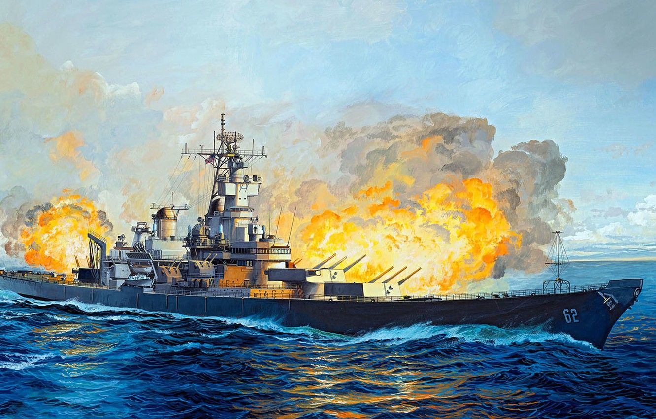 Wallpaper figure, art, USS, New Jersey .goodfon.com