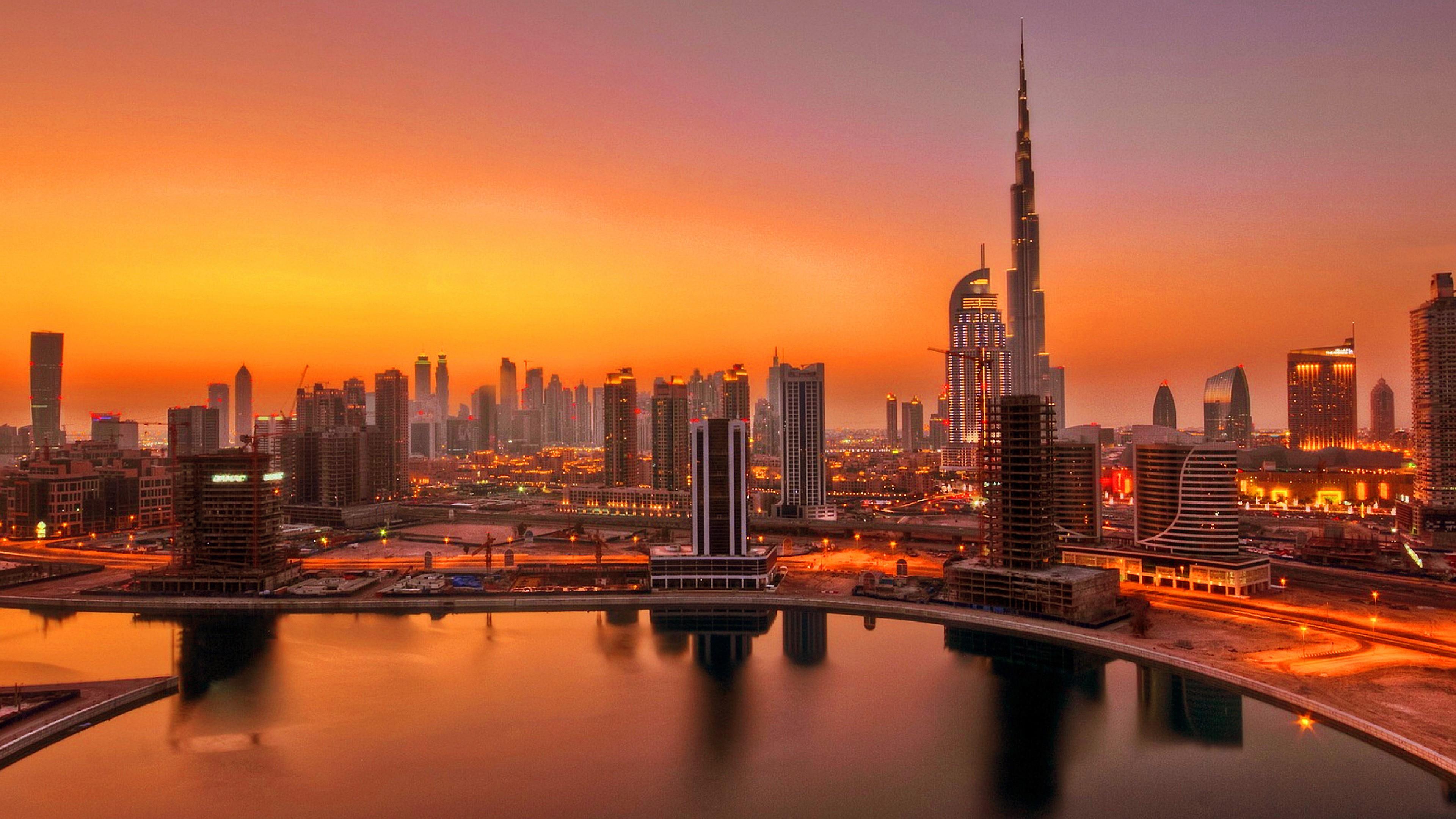 Uae Dubai Skyscrapers In Sunset .wallpapertip.com