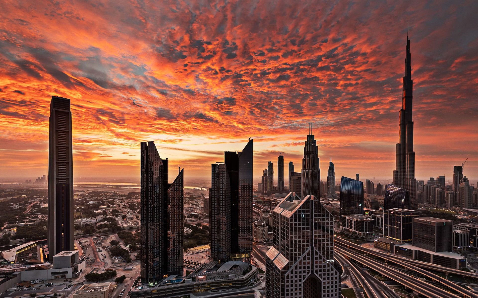 Download wallpaper UAE, Dubai, sunset .besthqwallpaper.com