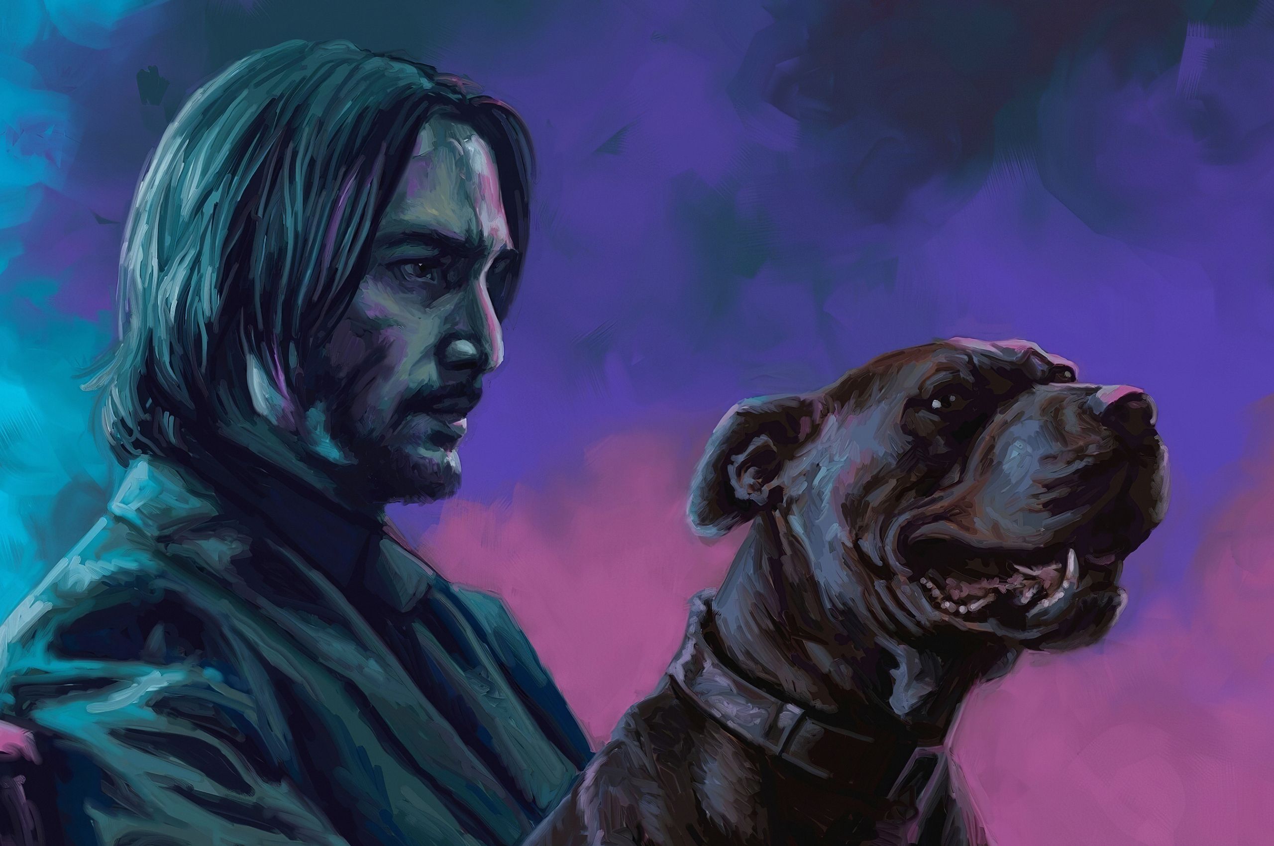 John Wick With Dog Art Chromebook Pixel .hdqwalls.com