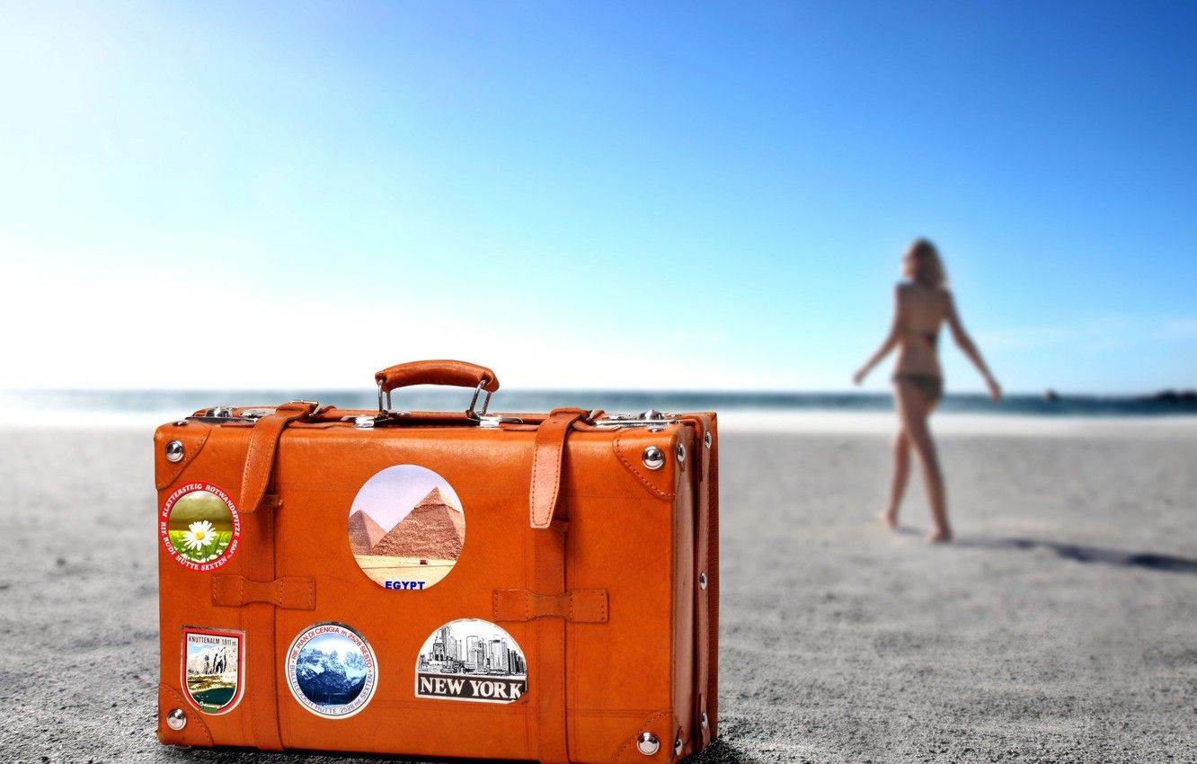Wallpaper suitcase, journey, BEACH .goodfon.com