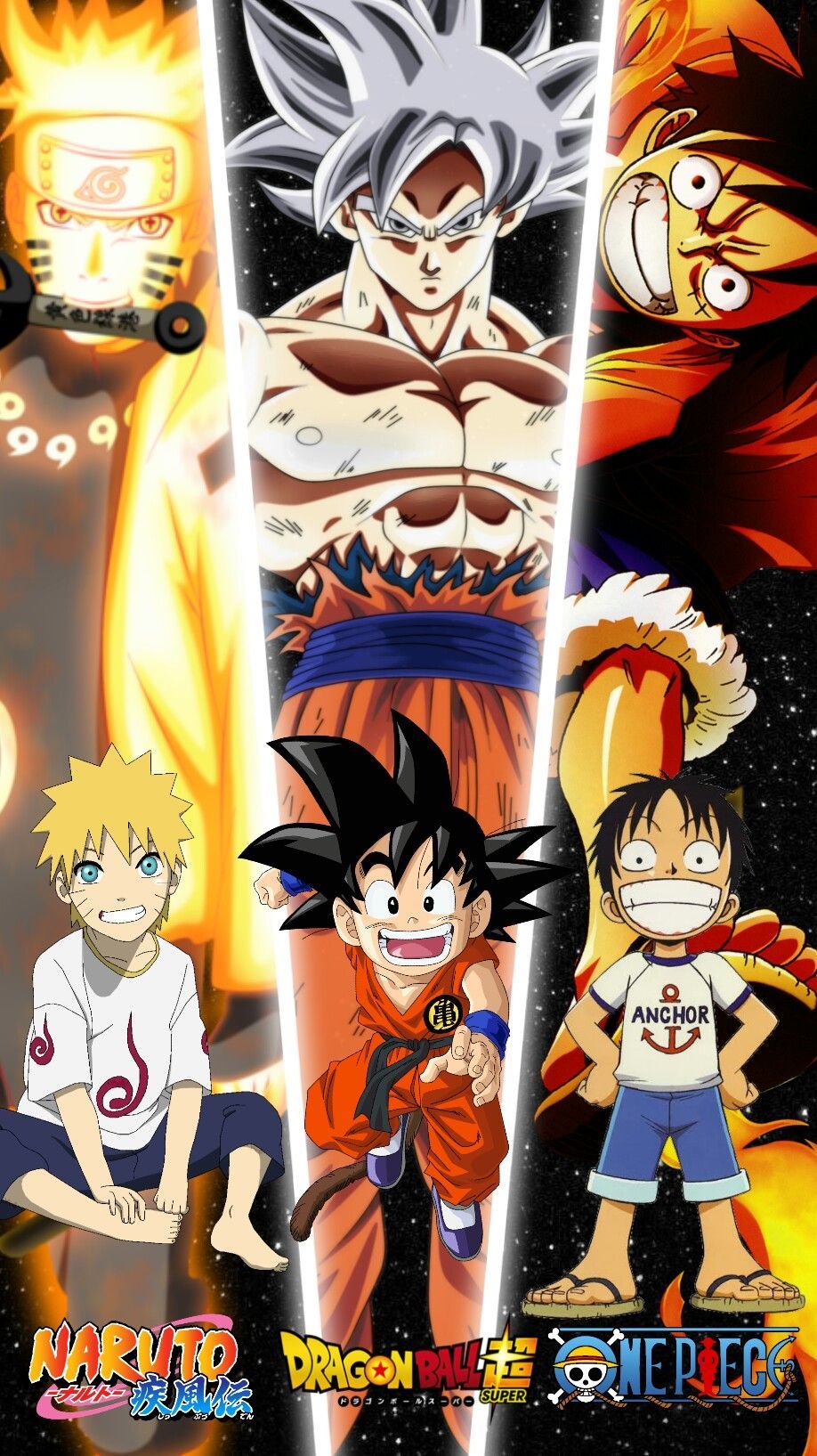naruto, goku & luffy. Anime, All anime characters, Anime dragon ball super