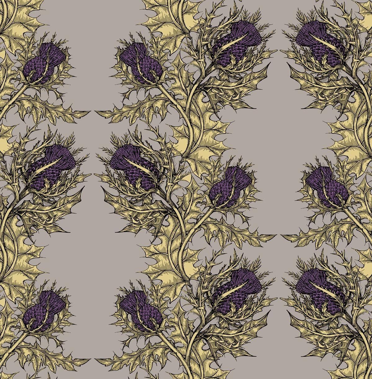 Grand Thistle Hand Printed Paper .walnutwallpaper.com · In stock