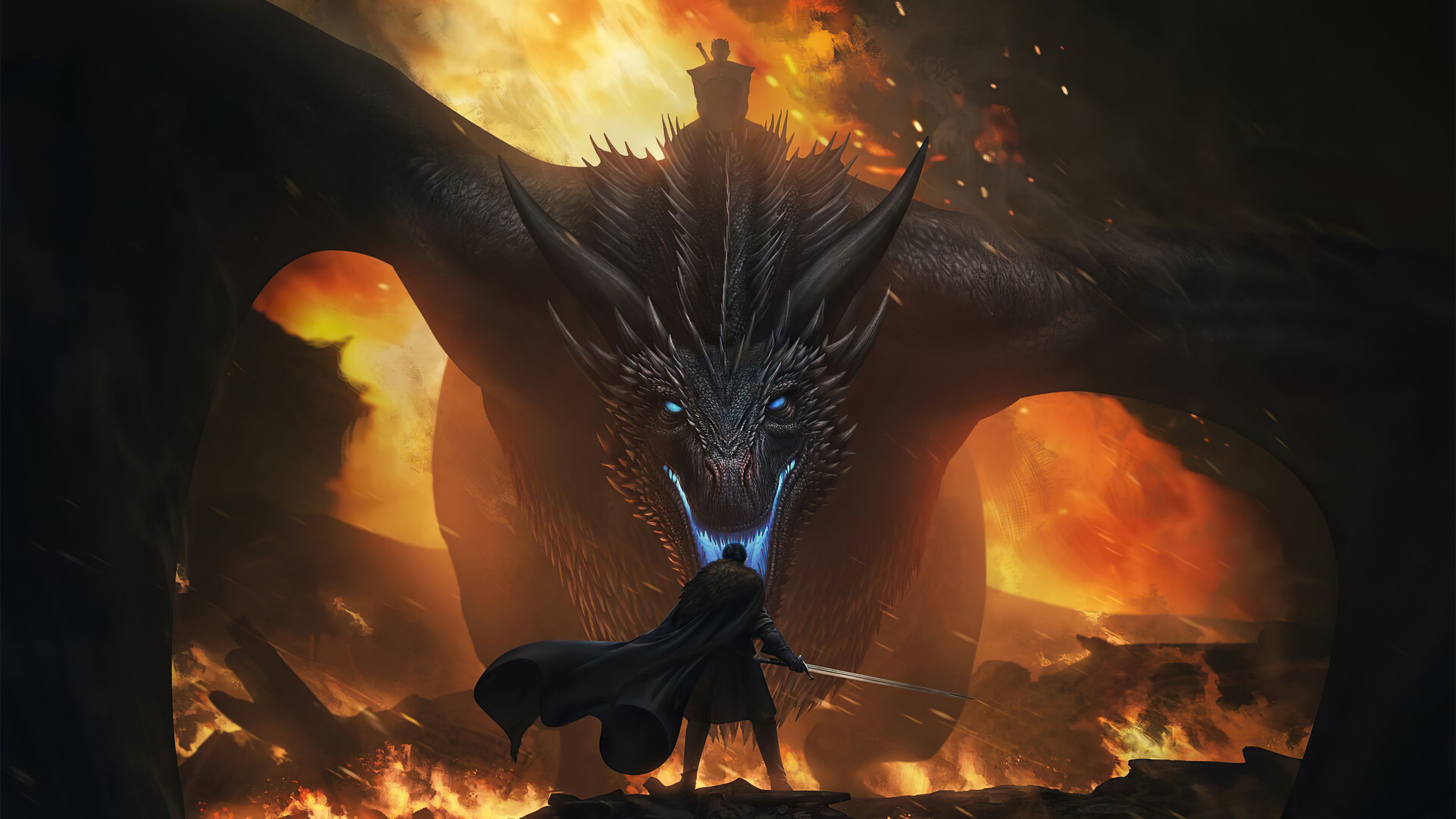 Night King Dragon Vs Jon Snow 4k, HD Tv .hdqwalls.com