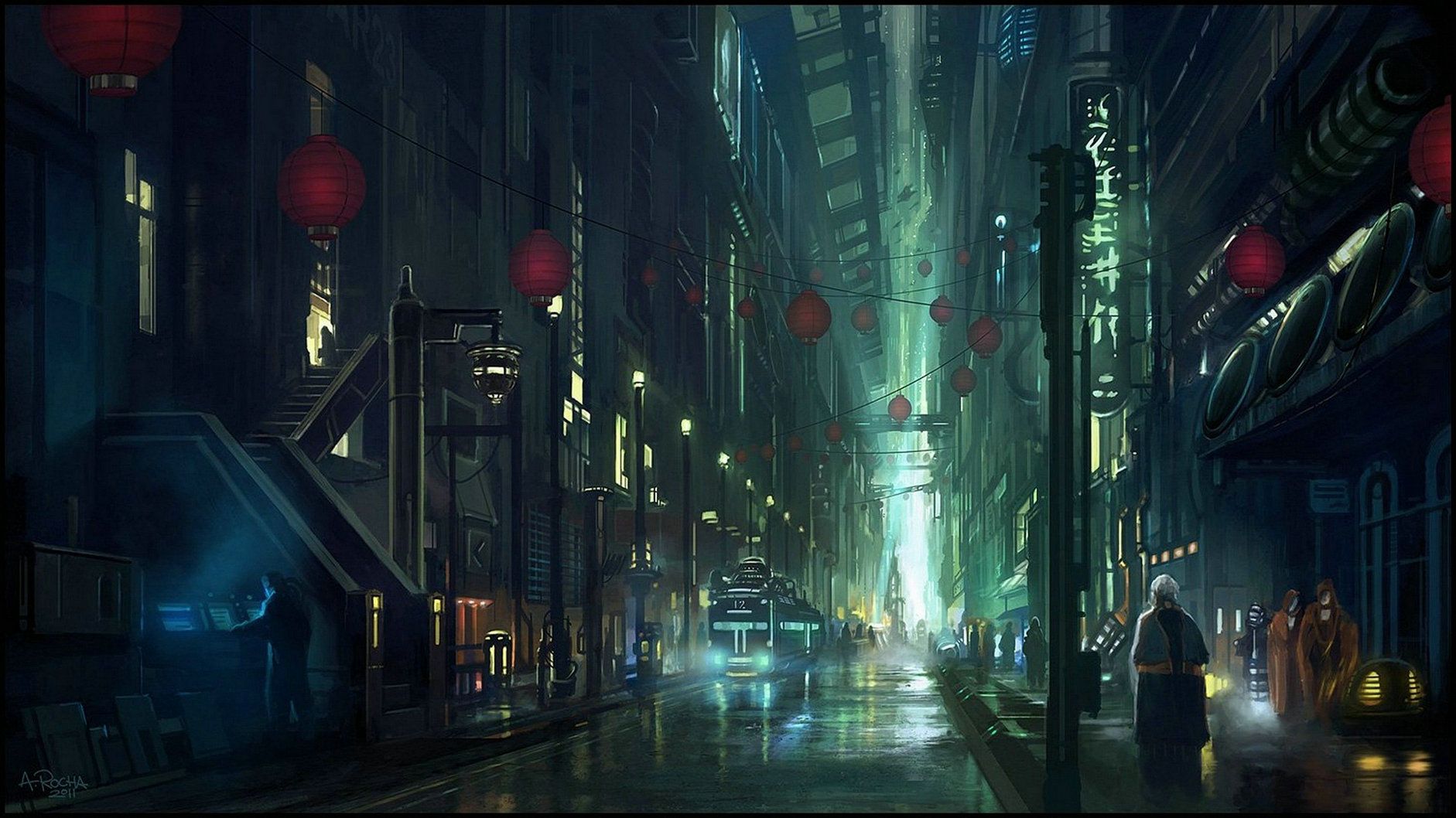 Anime Background City Night .animestarwall.com