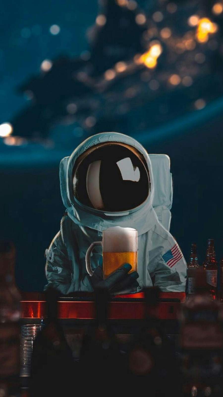 Astronaut with Beer iPhone Wallpaper .hdwallpaperfx.com