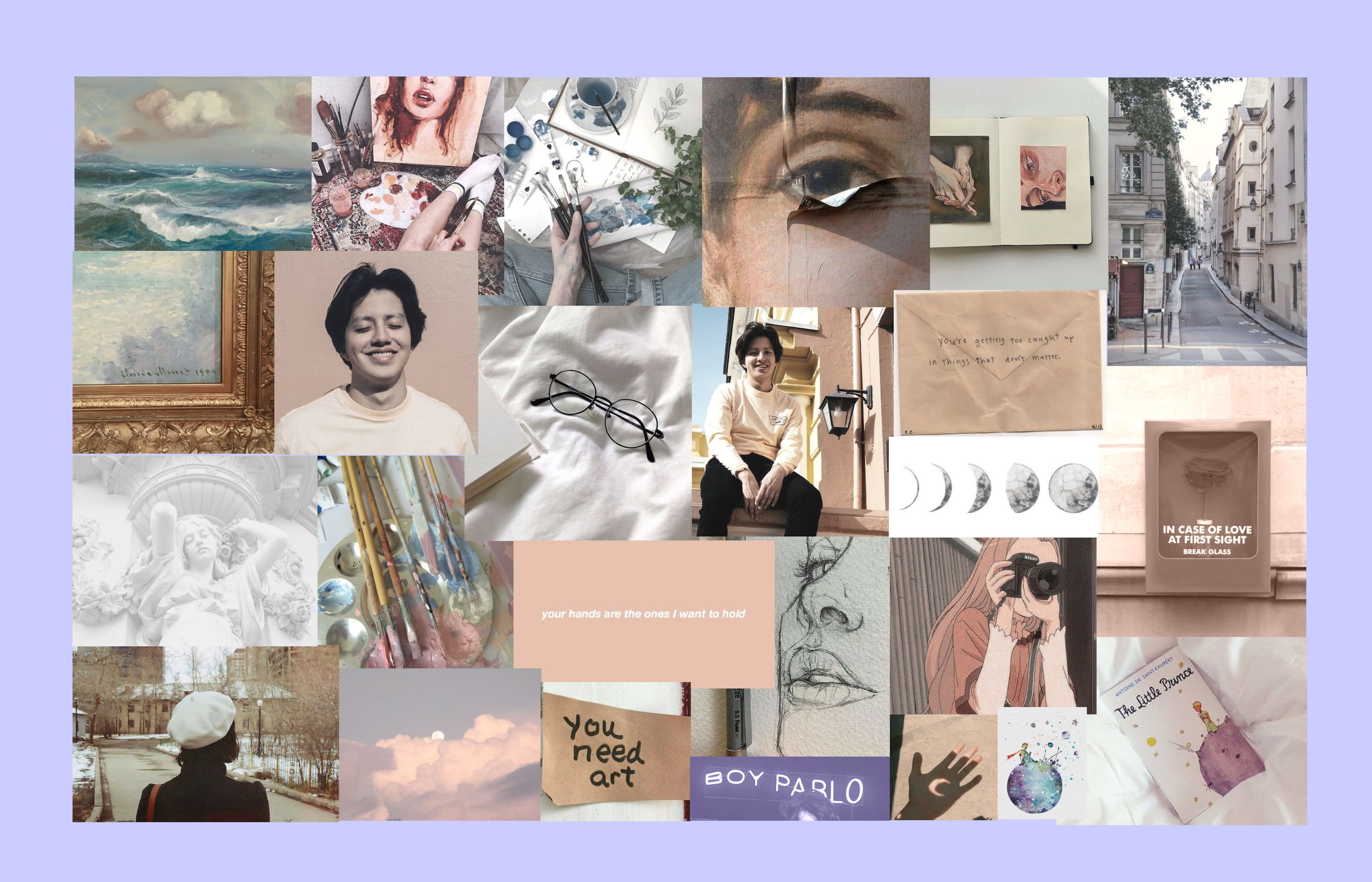 Make an aesthetic customized collage desktop wallpaper