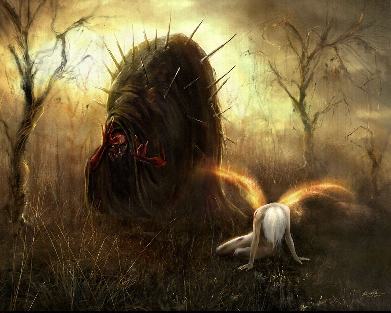 Monster & Injured Angel Wallpaper .wallpaper.mi9.com