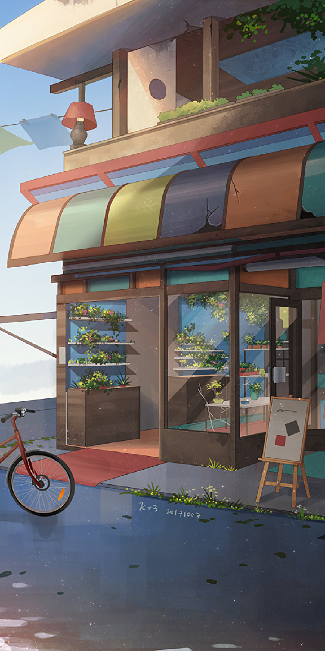 Download 1080x2160 Anime Cafe, Boy, Fox .wallpapermaiden.com