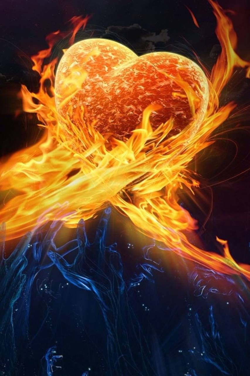 Burning Heart Wallpaper by kaksh2 .com