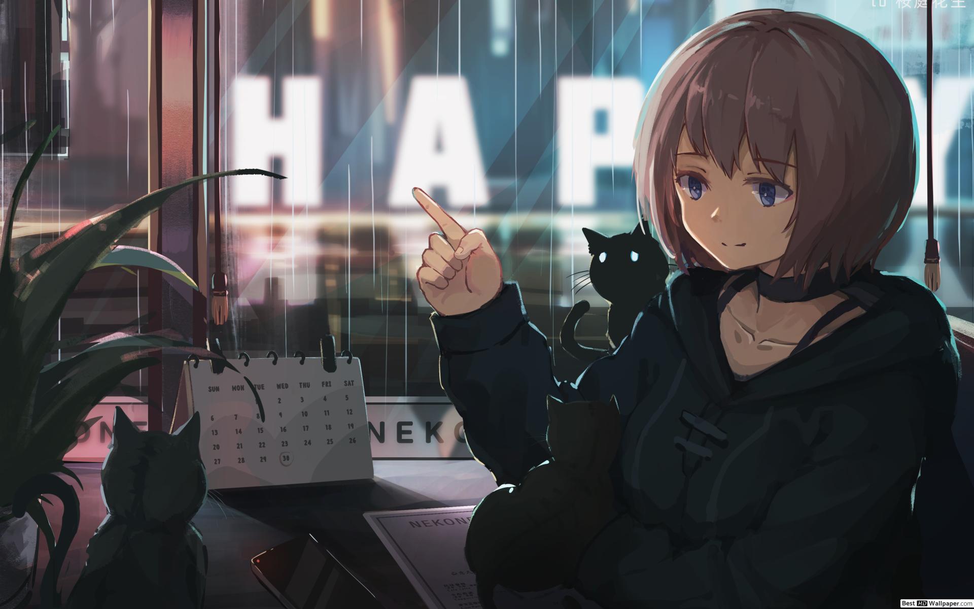 Neko Cafe HD wallpaper downloadbesthdwallpaper.com