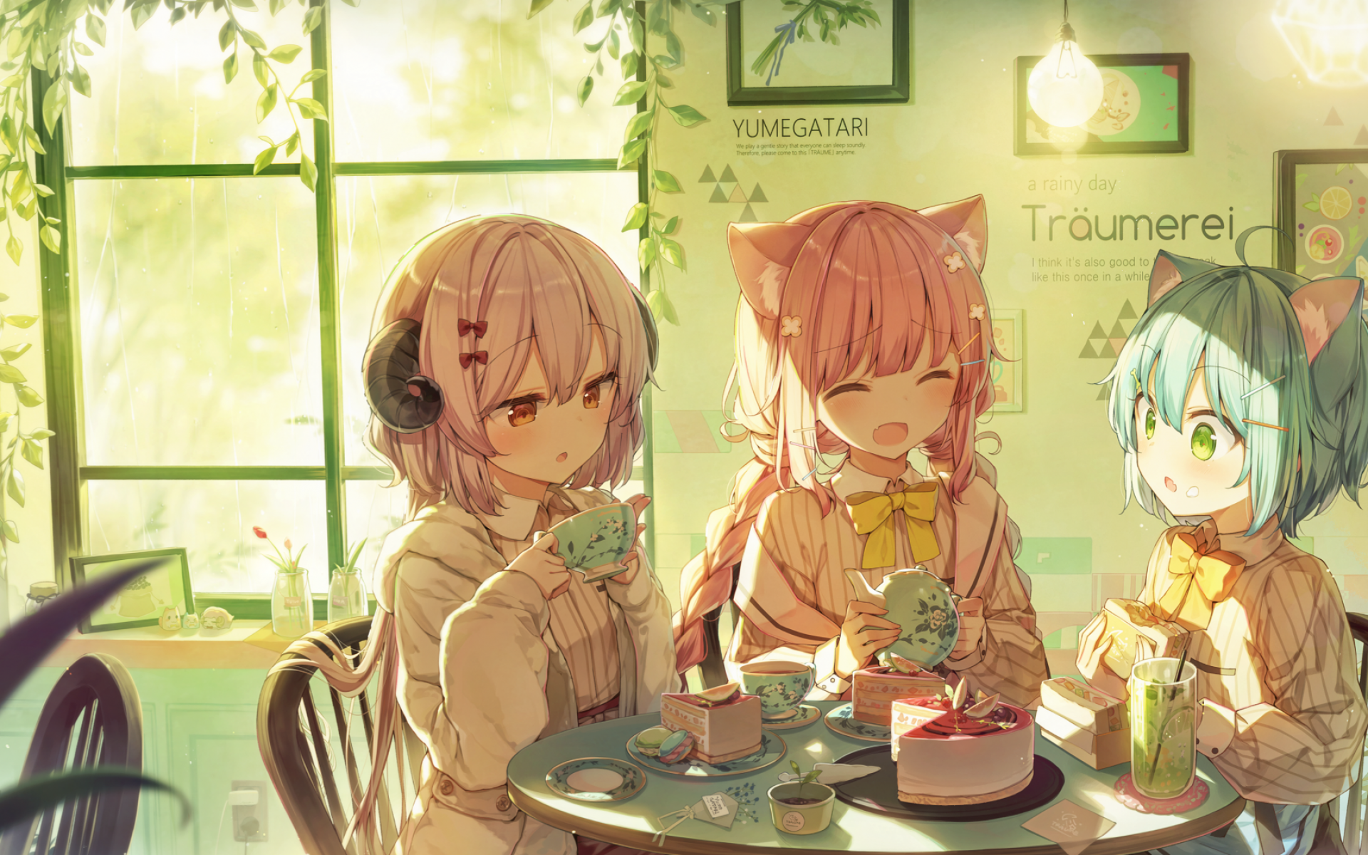 Download 1920x1200 Anime Girls, Cafe .wallpapermaiden.com