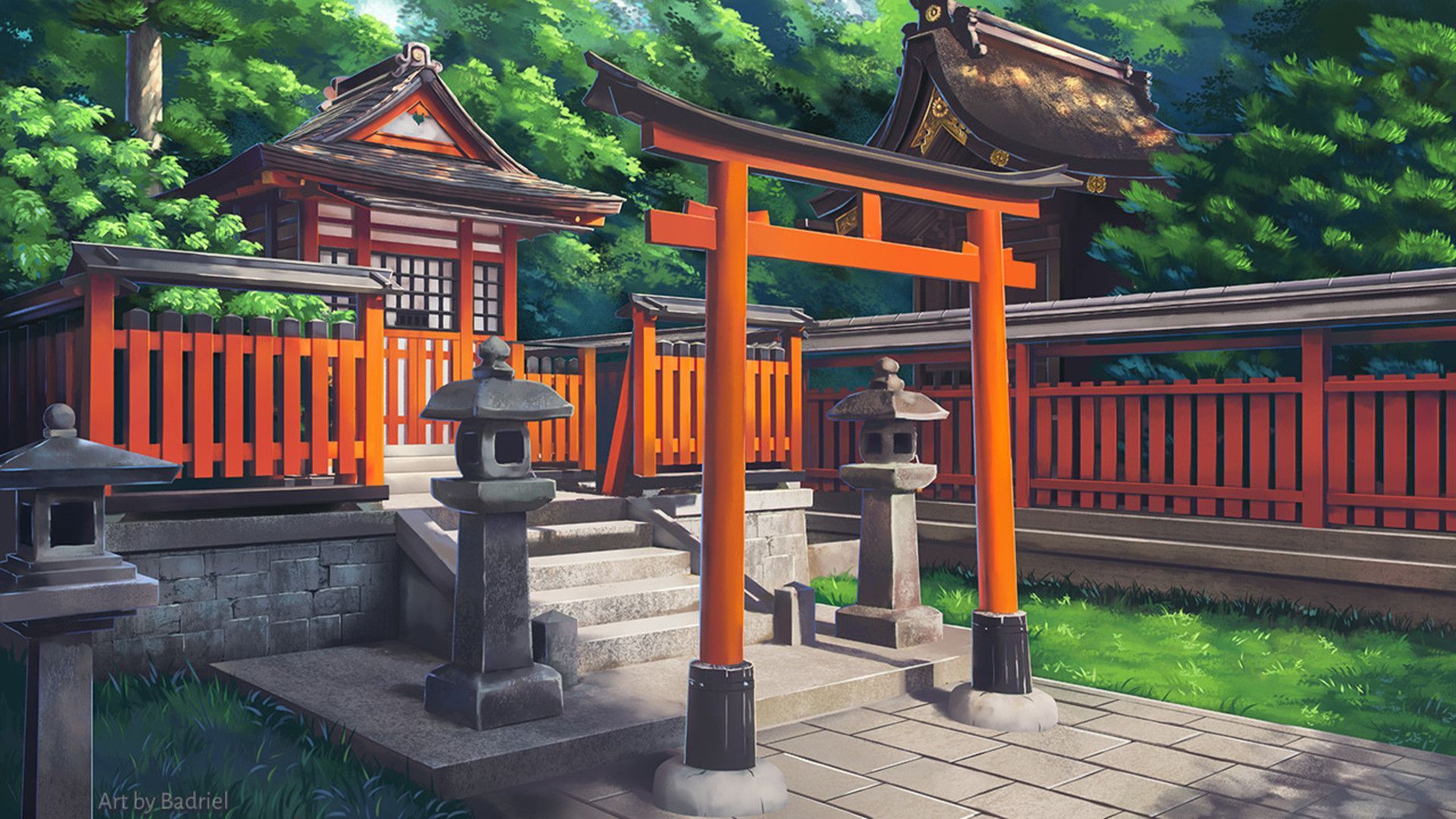 Anime, Forest, Japan, Temple, Shrine, HD wallpaper | Peakpx