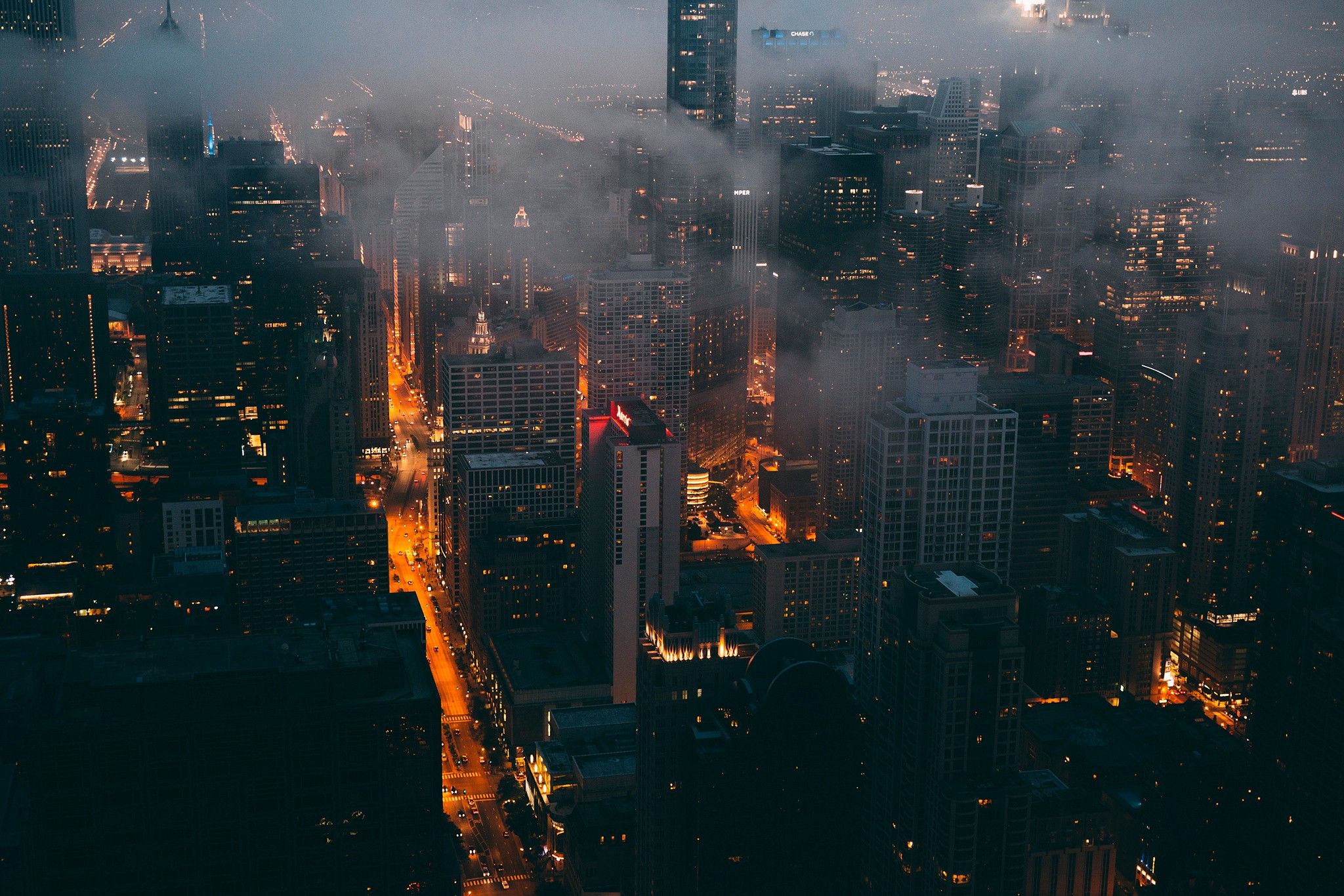 mist, lights, cityscape, city, building .sf.co.ua