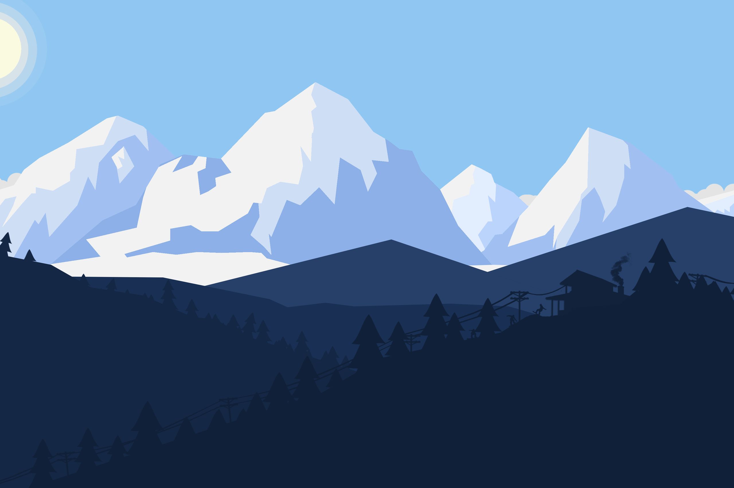 Winter Snow Landscape Minimalist 8k Chromebook Pixel , HD 4k Wallpaper, Image, Background, Photos and Picture