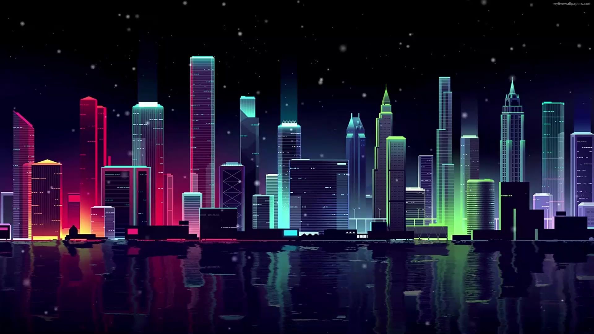 Night City Neon Skyline Live Wallpaper .wallpaperwaifu.com