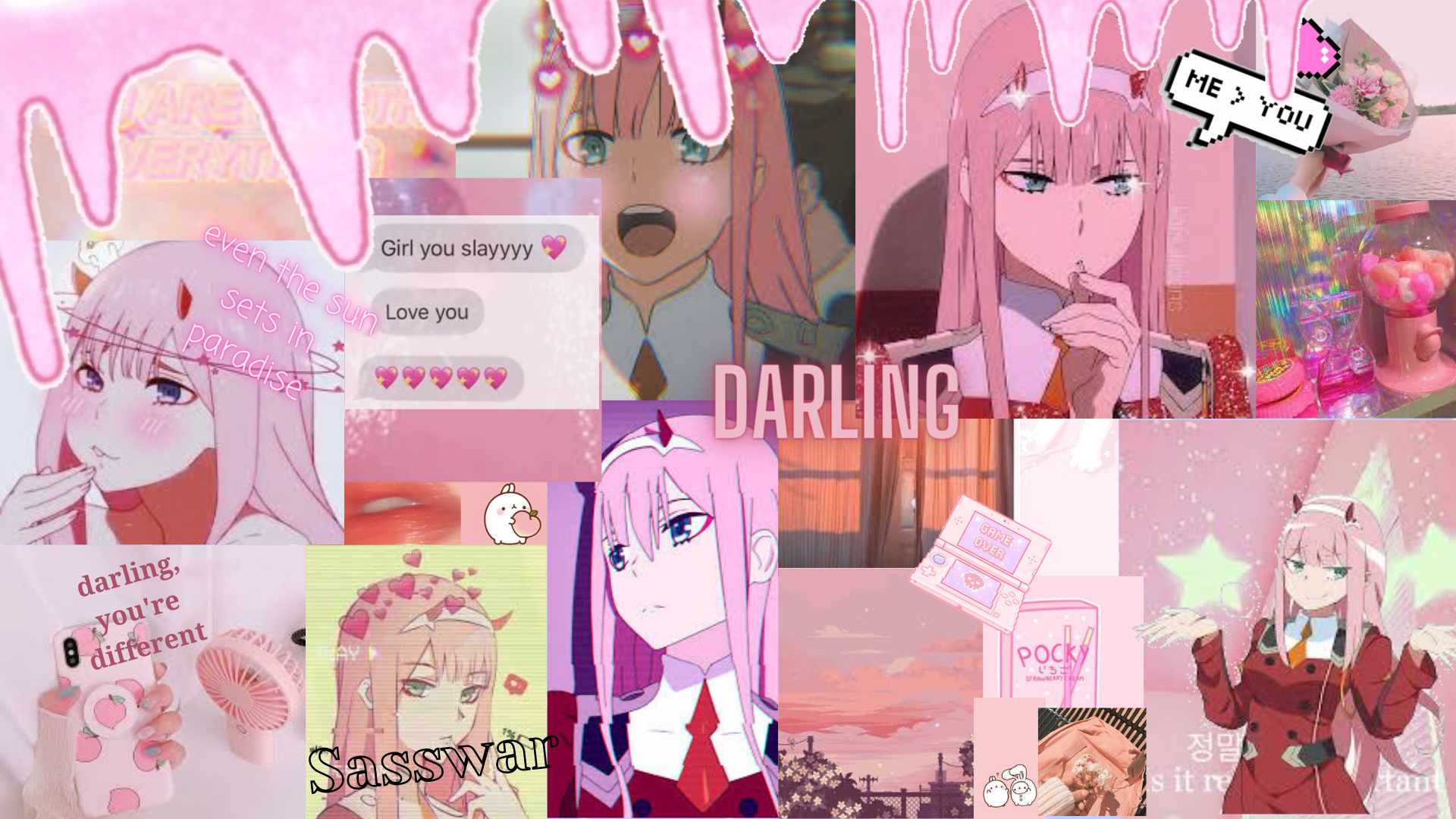 Zero Two Pc Collage Wallpapers Wallpaper Cave