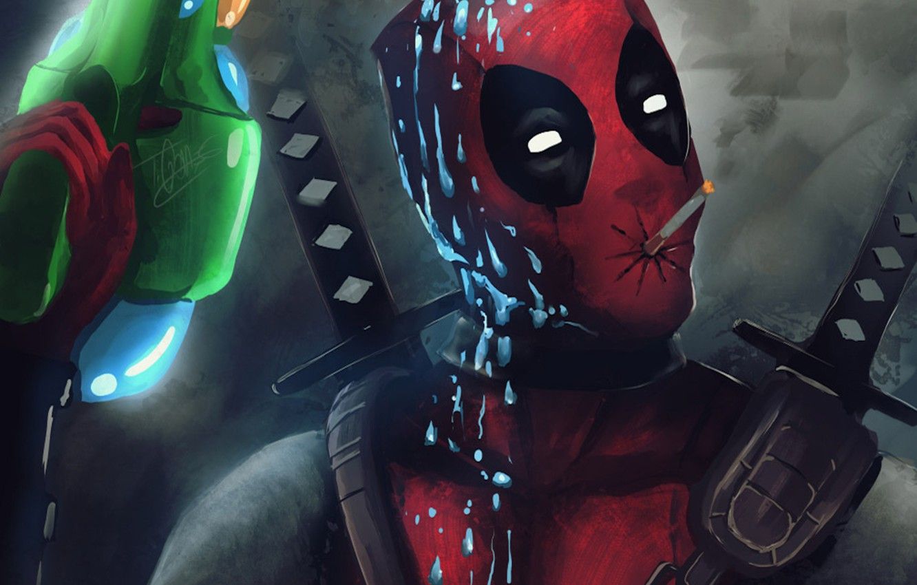 Wallpaper Gun, Sword, Deadpool, Marvel .goodfon.com