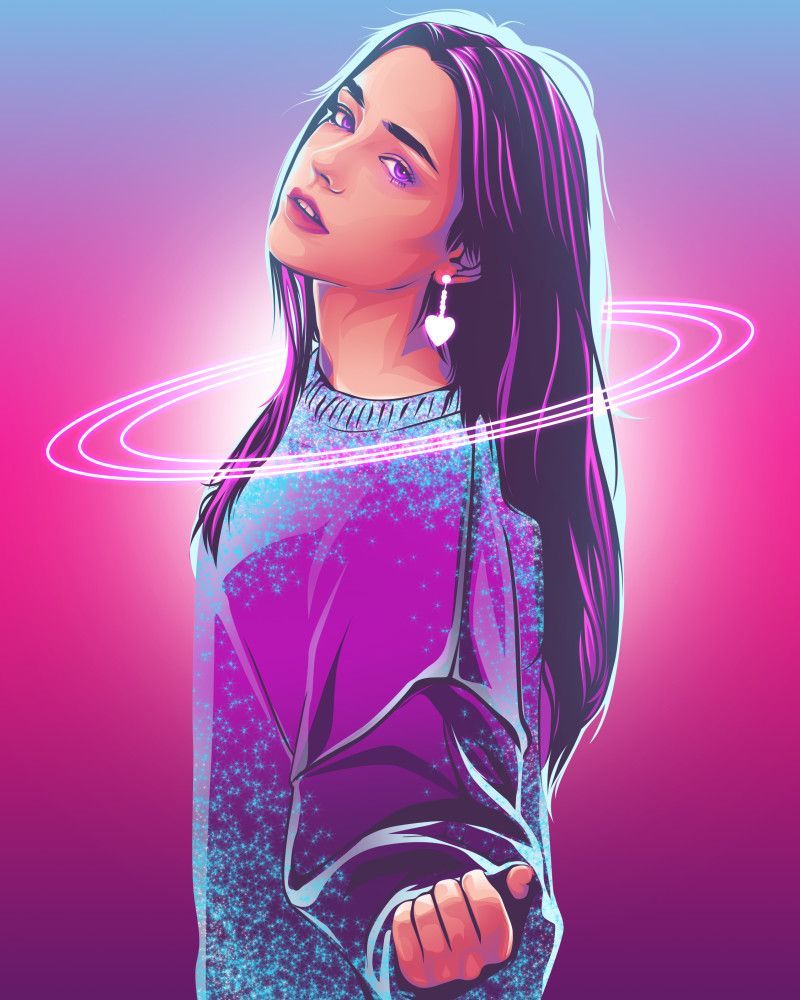 glows ft neons. Digital art girl .in.com