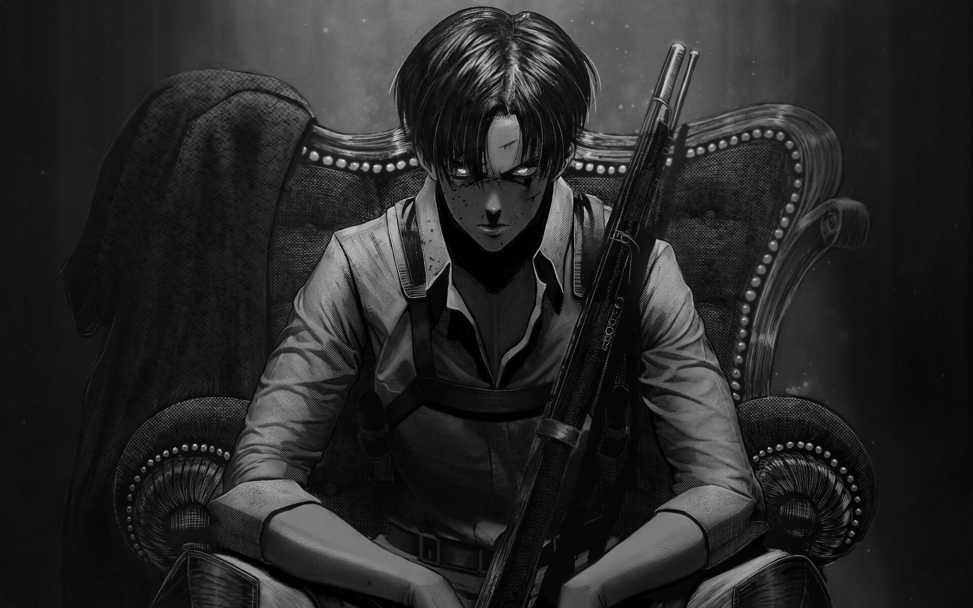 Wallpaper Of Anime, Levi Ackerman, Gun, Attack On Titan Ackerman Wallpaper HD HD Wallpaper
