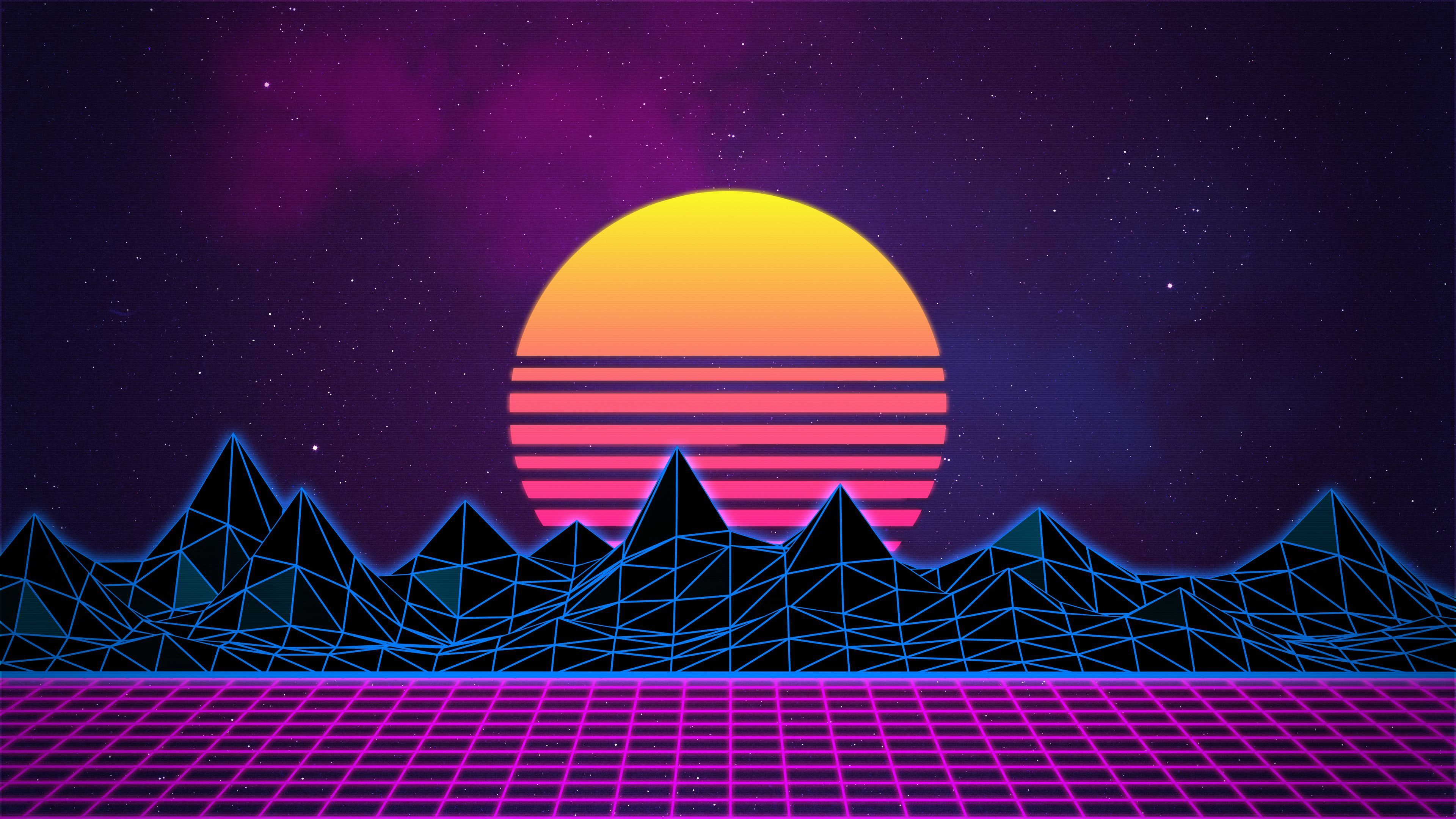 Gaming Sunrise Retro Wallpapers Wallpaper Cave