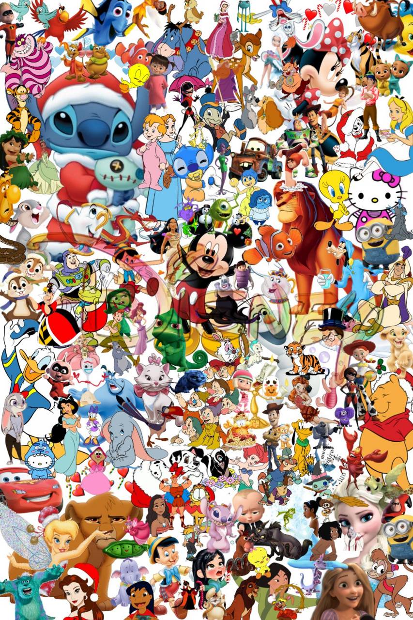 Disney Character Collage Wallpaper on .wallpaper.dog