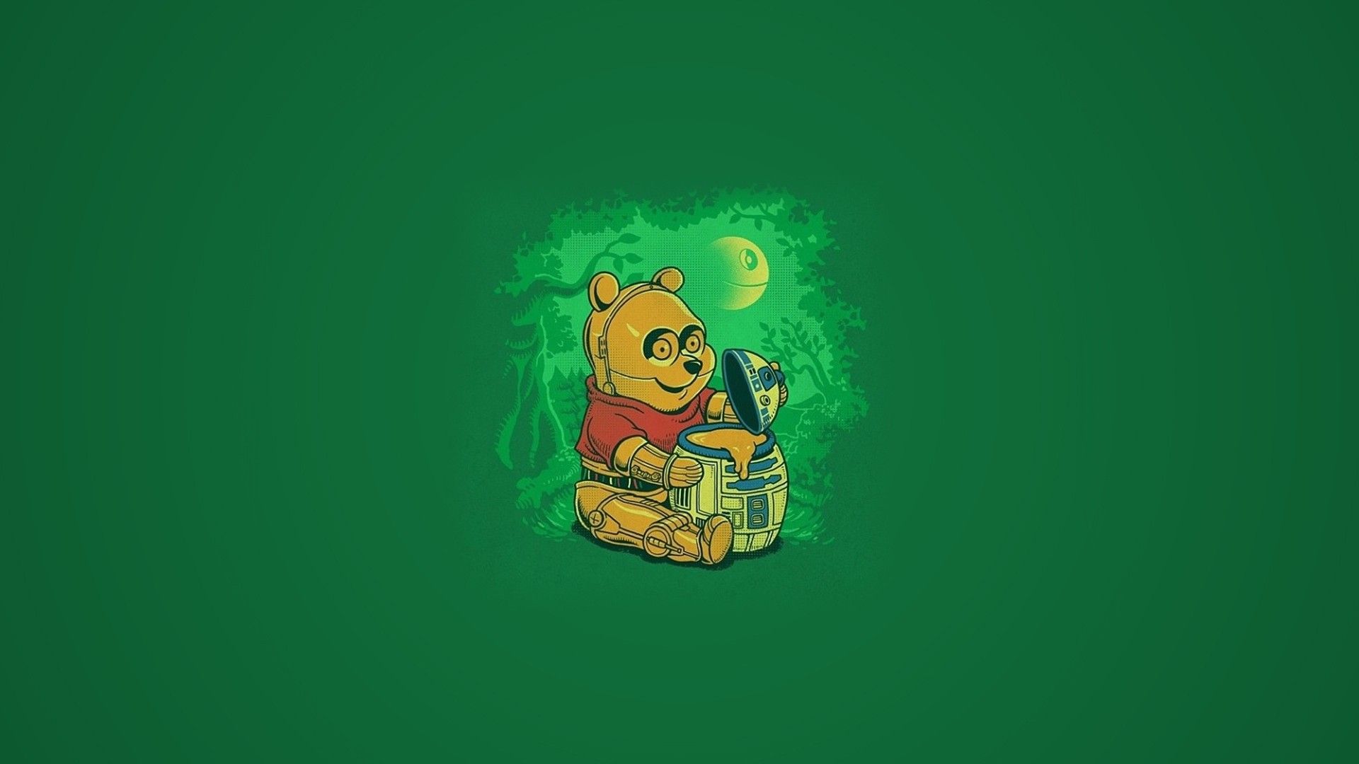 Winnie the Pooh Star Wars Crossover Computer Wallpaper, Desktop