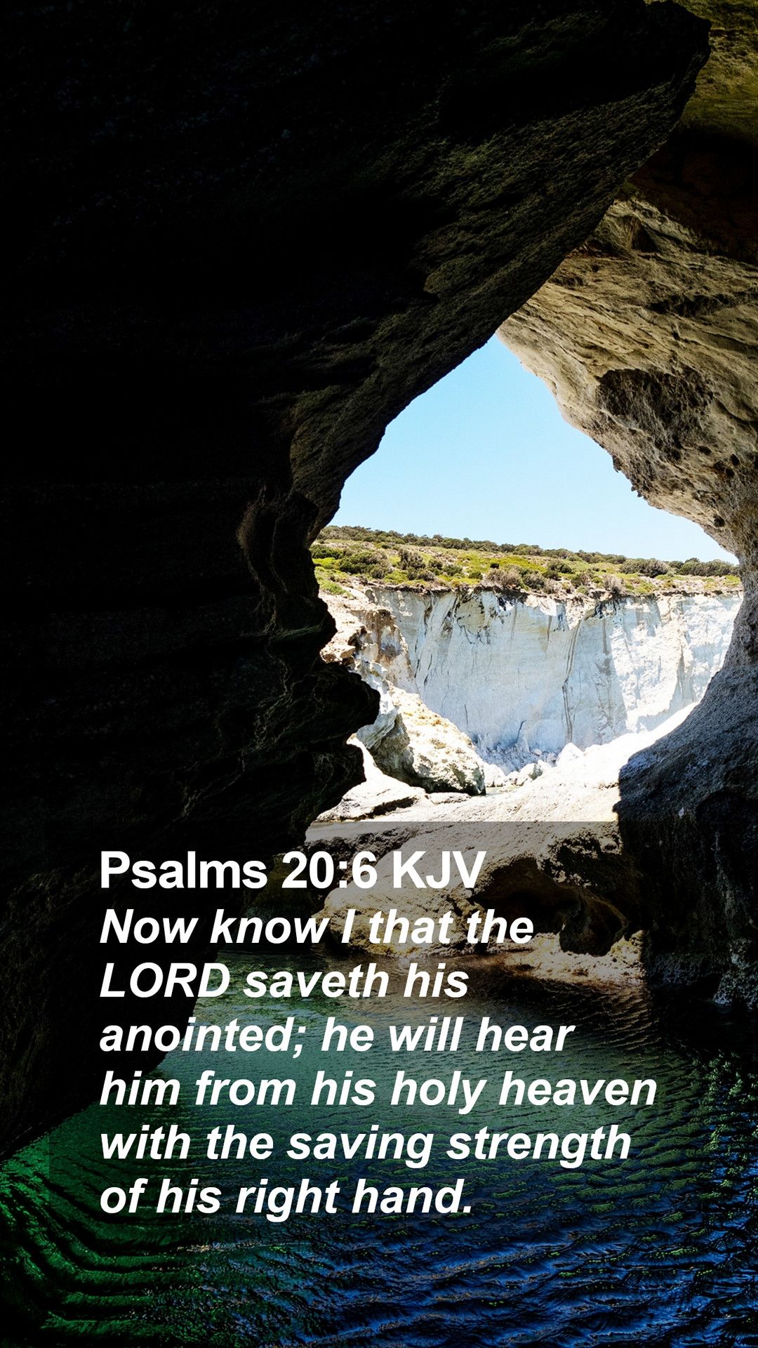 Psalms 20:6 KJV Mobile Phone Wallpaper .scripture Image.com