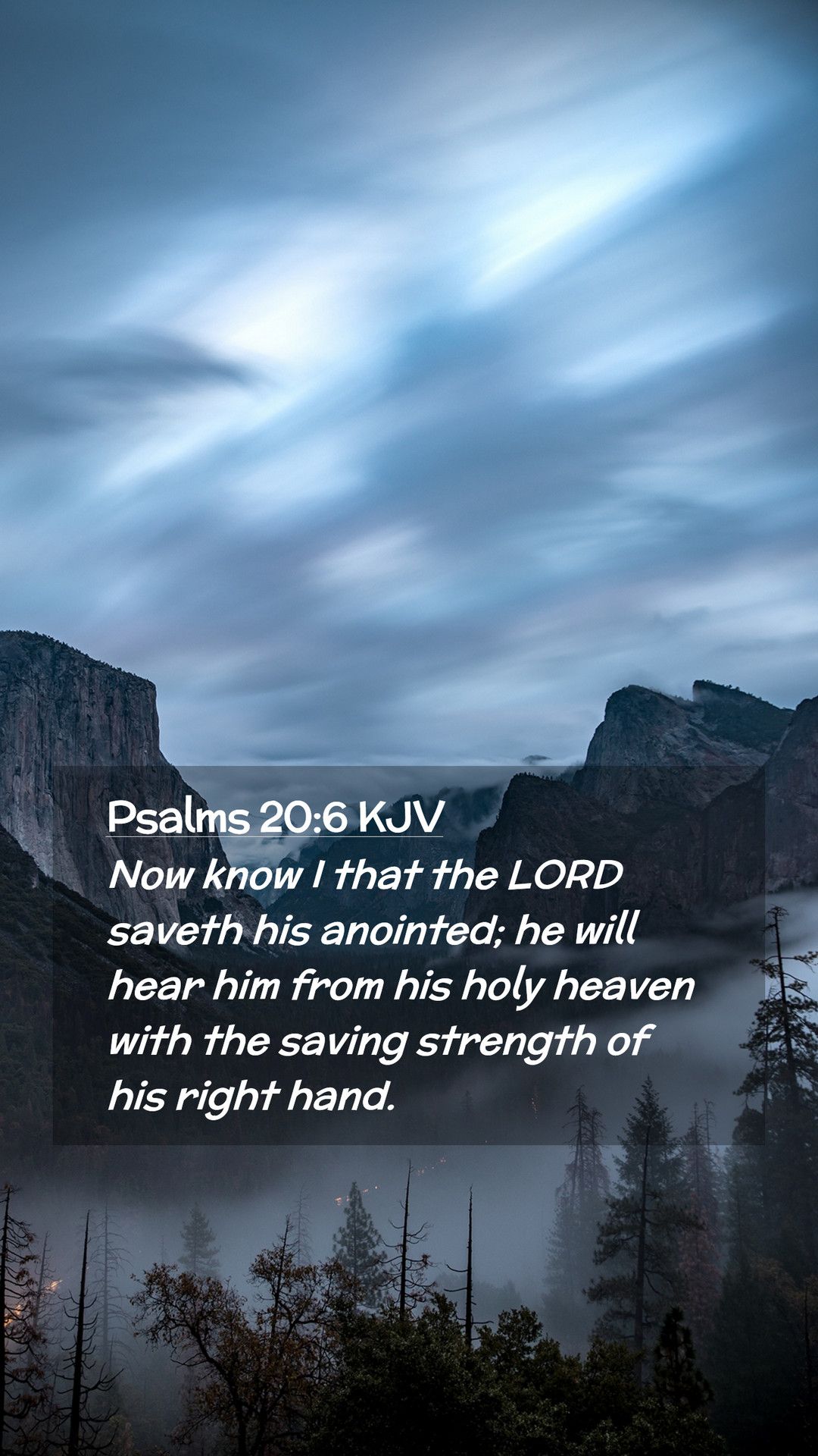 Psalms 20:6 KJV Mobile Phone Wallpaper .scripture Image.com