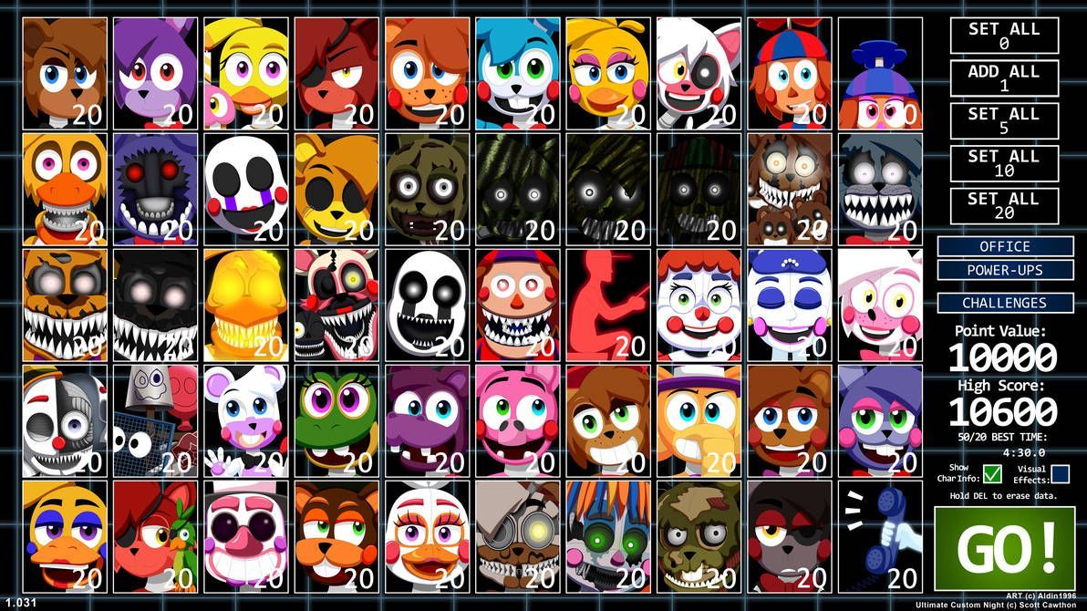 FNAF UCN Menu by Aldin1996. Fnaf .com