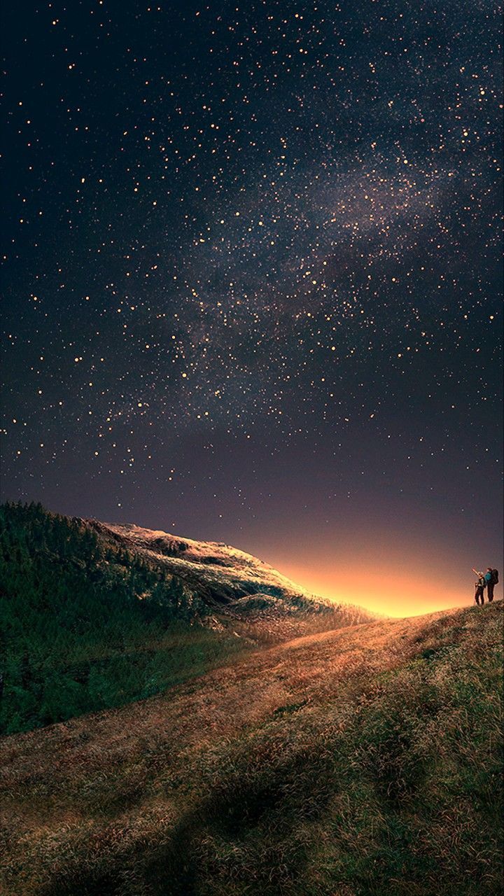 Starry sky Phone wallpaper. Night sky .dk