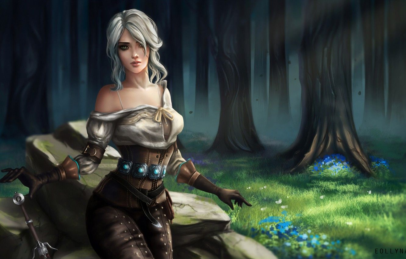 Wallpaper Girl, The game, Forest, Art .goodfon.com