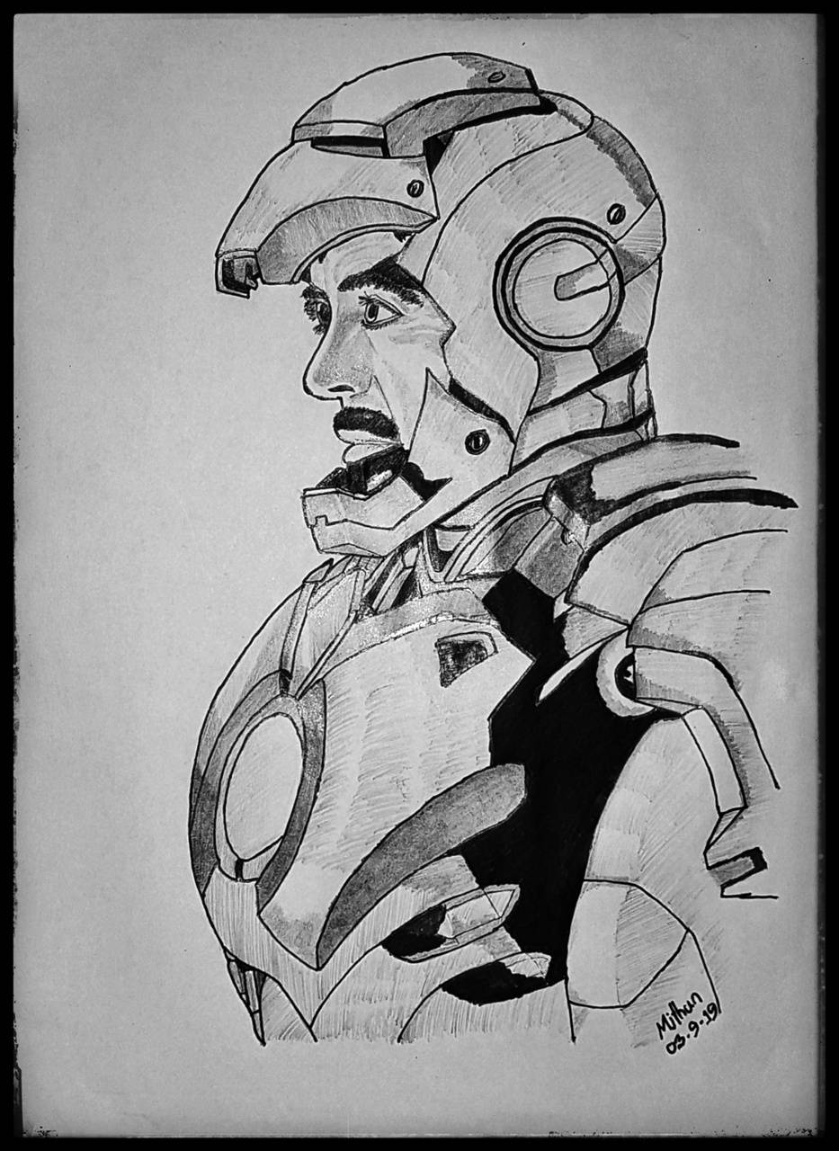 Iron man sketch wallpaper by Mithun3568 .zedge.net