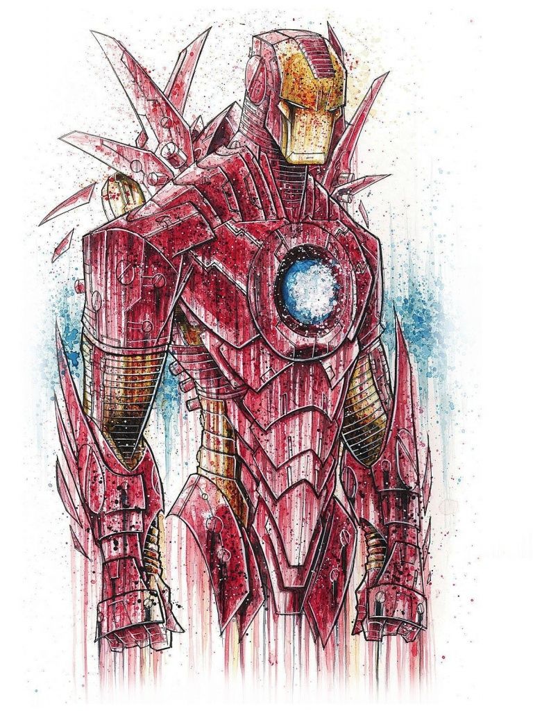 Ironman Suit Sketch iPad wallpaperwallpapertock.net