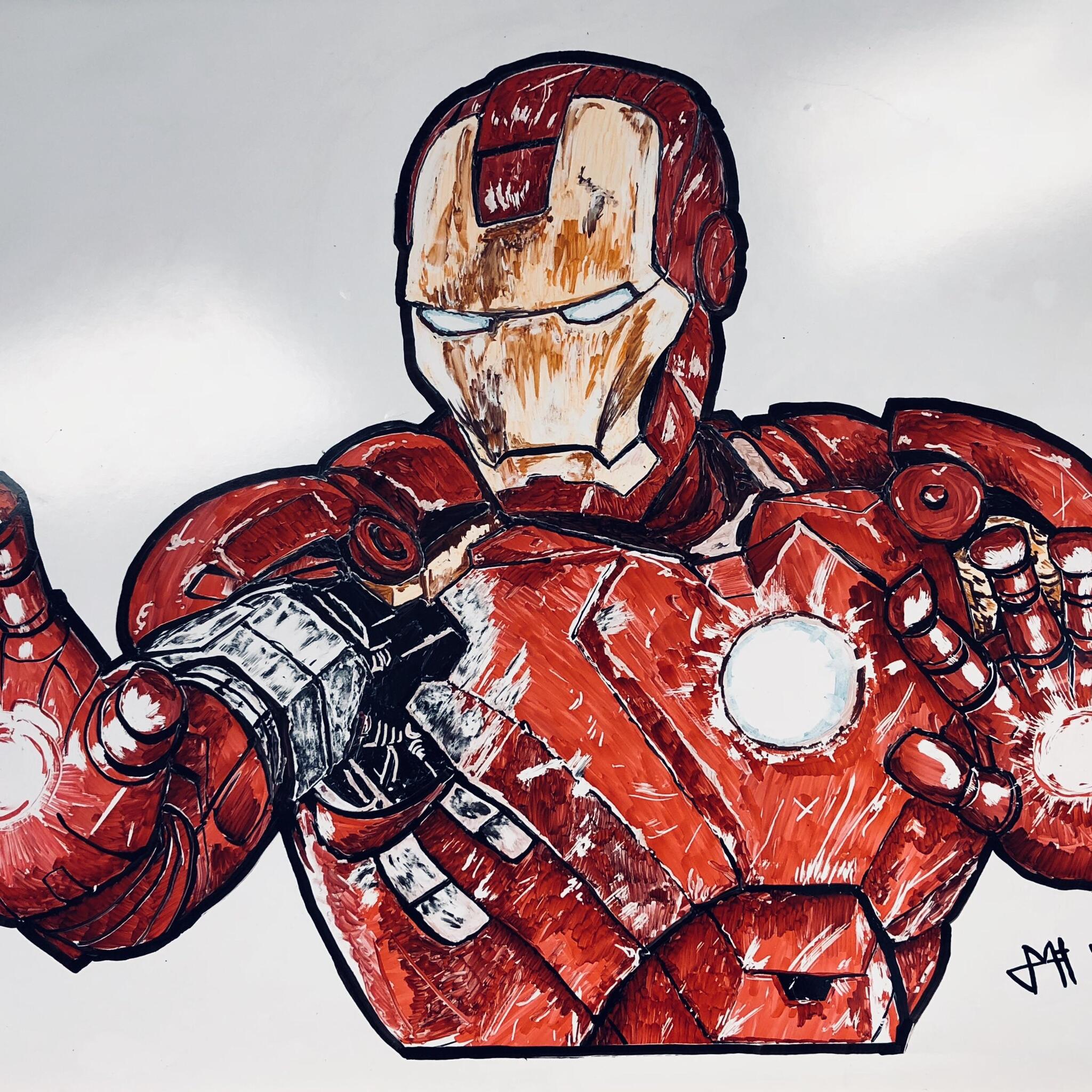 Iron Man Sketch Fan Art iPad .hdqwalls.com
