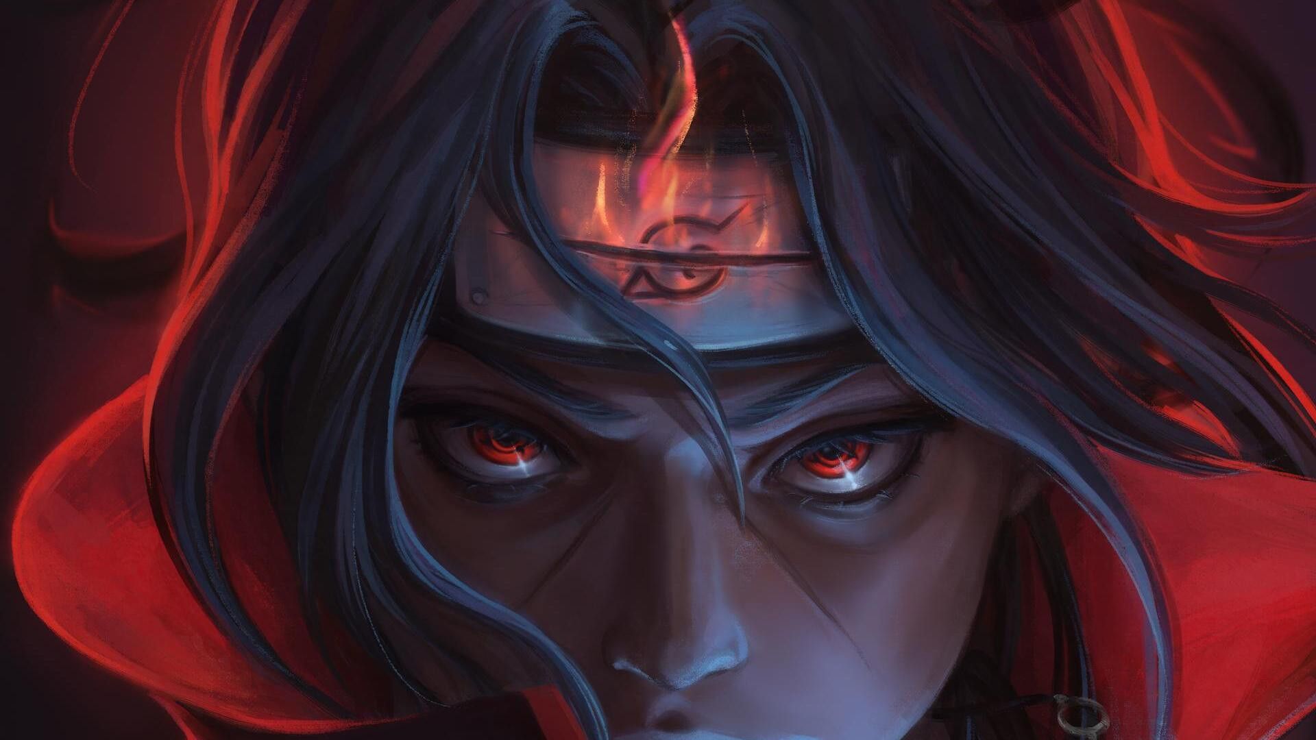 Itachi Uchiha With Red Eyes And Wearing .hdwallpaper.in