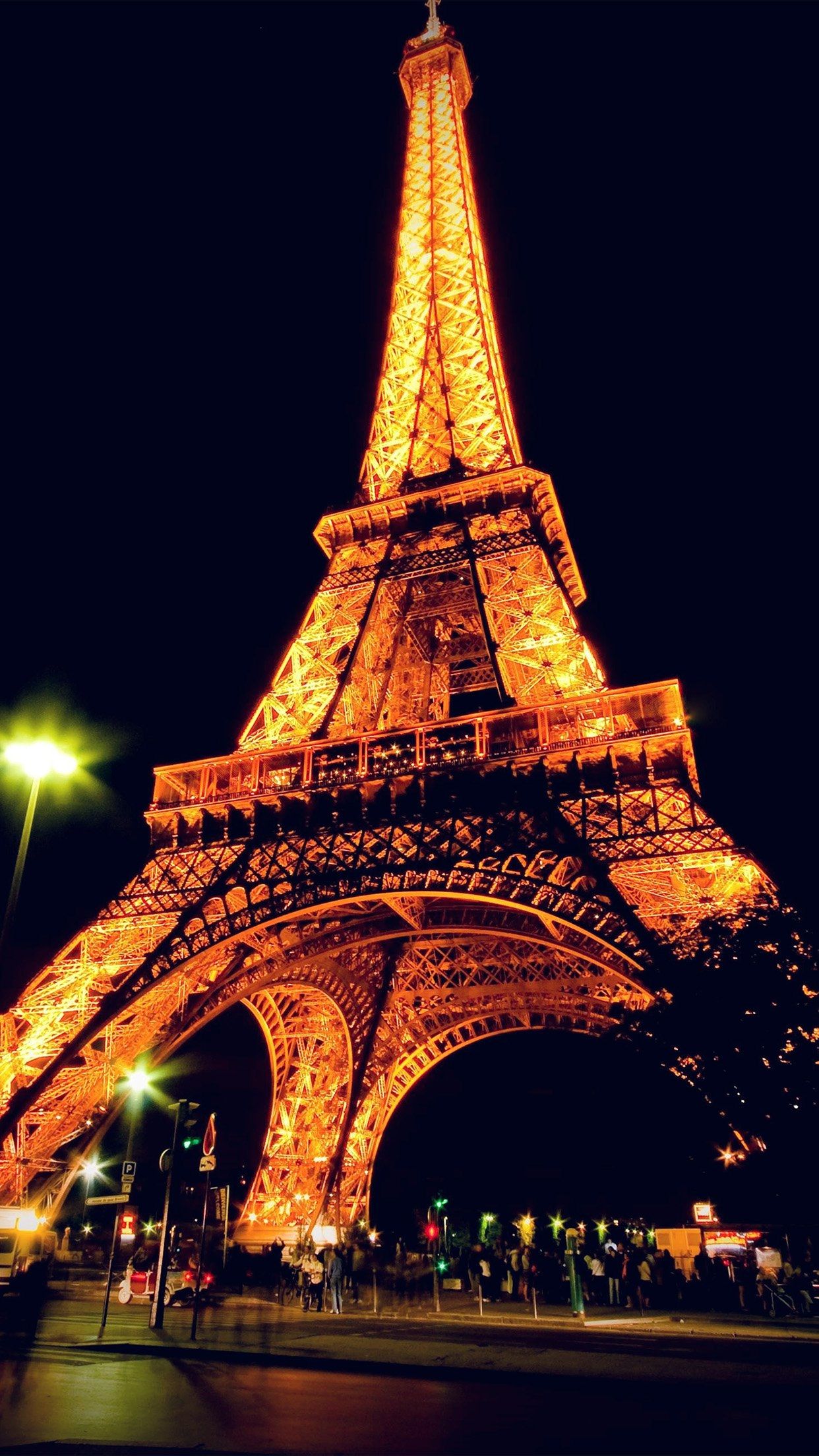 Eiffel Tower Paris Night Art .phone Wallpaper.co.uk