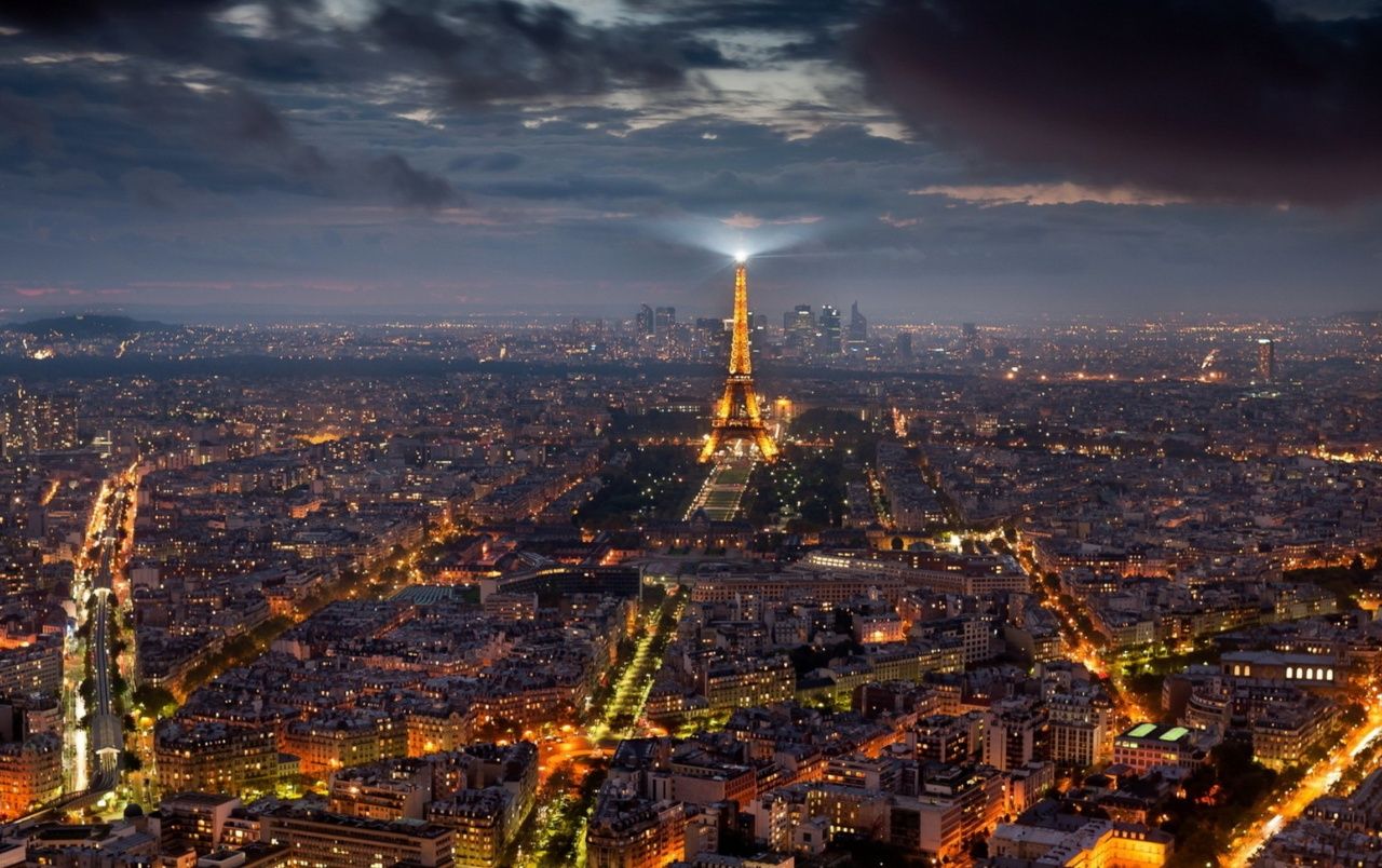 HD wallpaper Eiffel Tower Paris France night illuminated lighting  lights  Wallpaper Flare