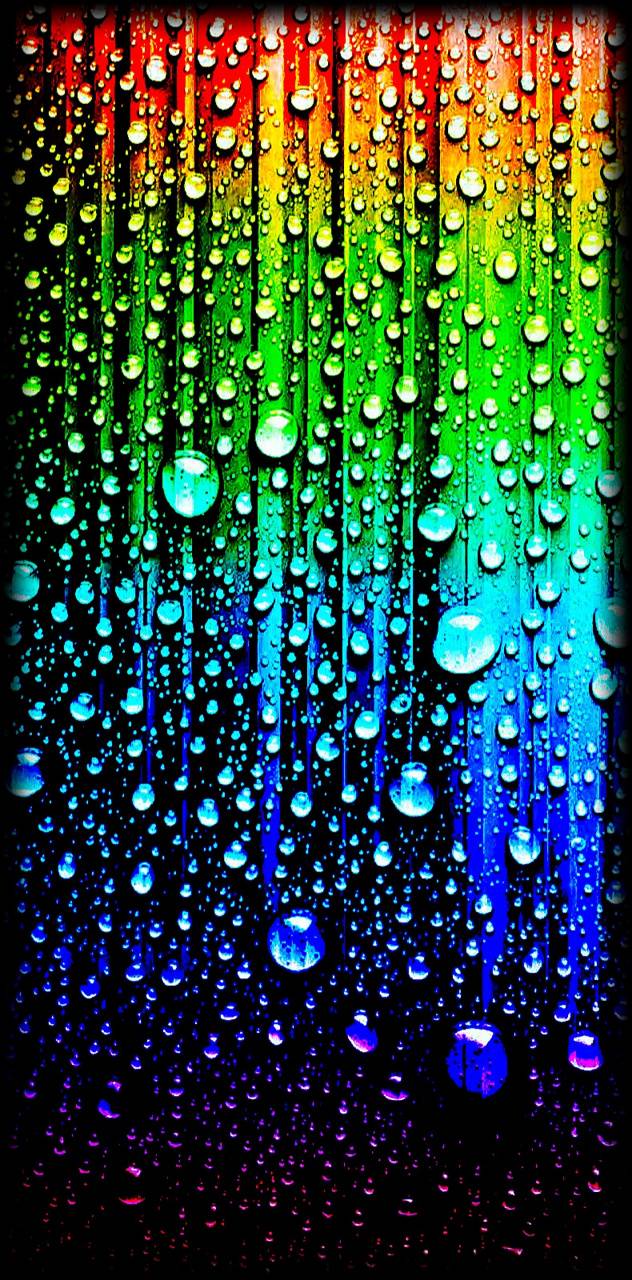 rainbow rain drops wallpaper by .zedge.net