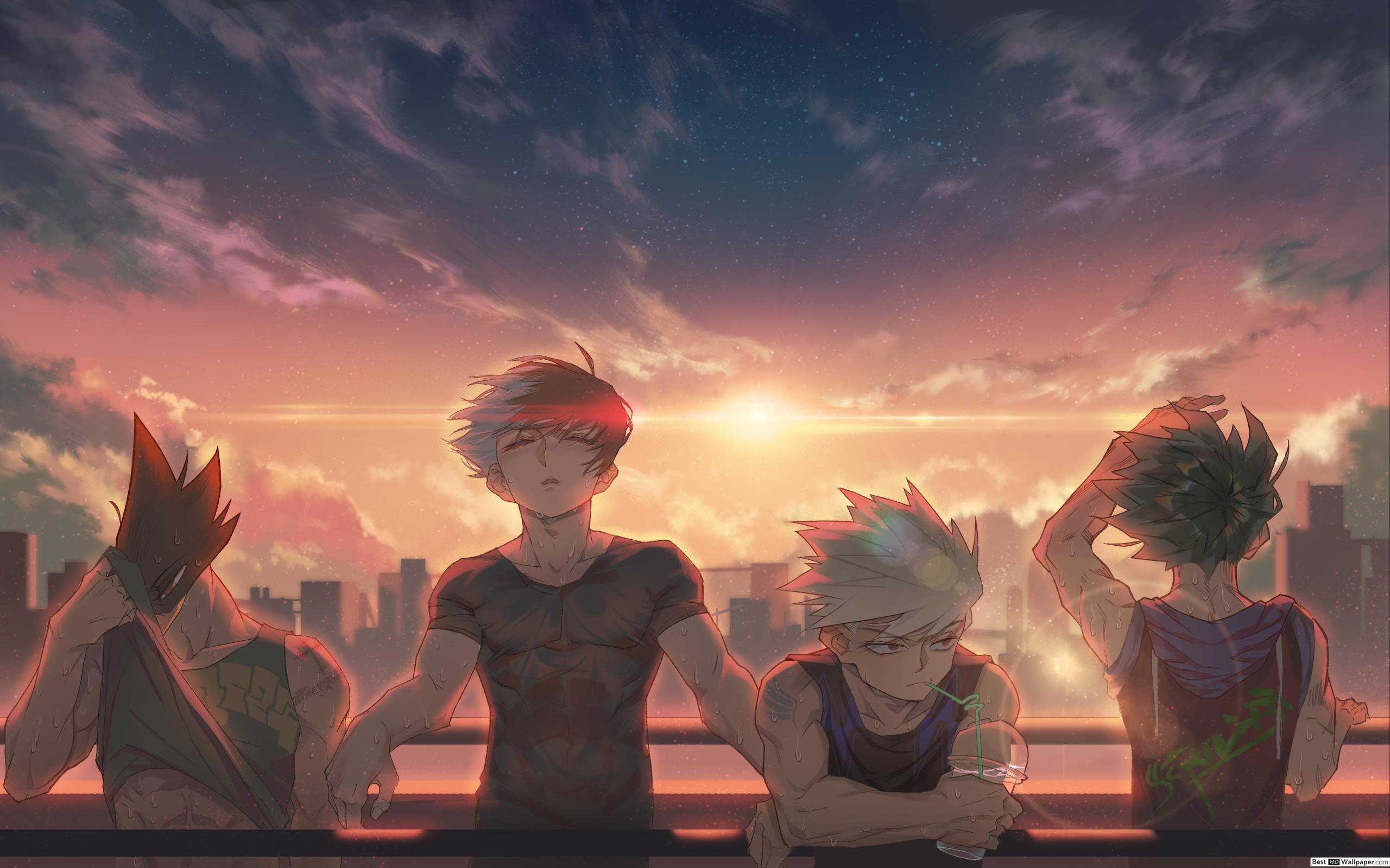 My Hero Academia Tokoyami, Shoto Todoroki, Katsuki Bakugo & Izuku Midoriya HD wallpaper download