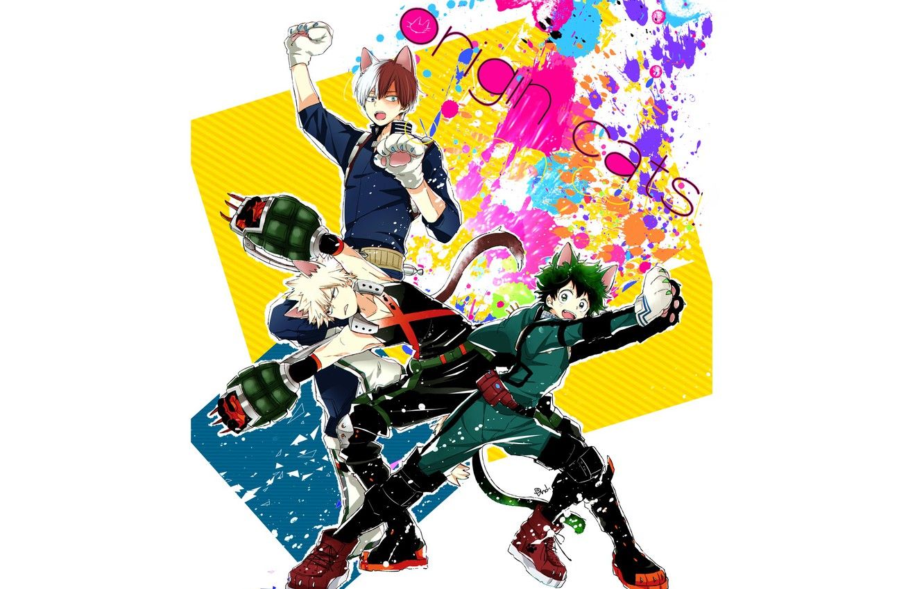 Wallpaper Boku no Hero Academy, Todoroki Shouto, My Hero Academia, Bakugou Katsuki, Izuku Midoriya, Dandel image for desktop, section сёнэн