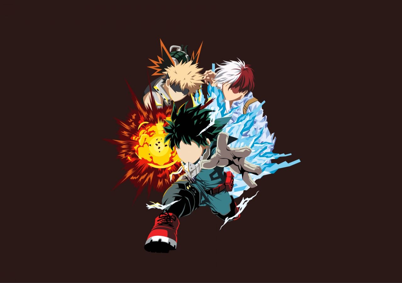 Desktop Wallpaper Anime Boys, Izuku Midoriya, Katsuki Bakugou, Shouto Todoroki, Boku No Hero Academia, HD Image, Picture, Background, Hnherp