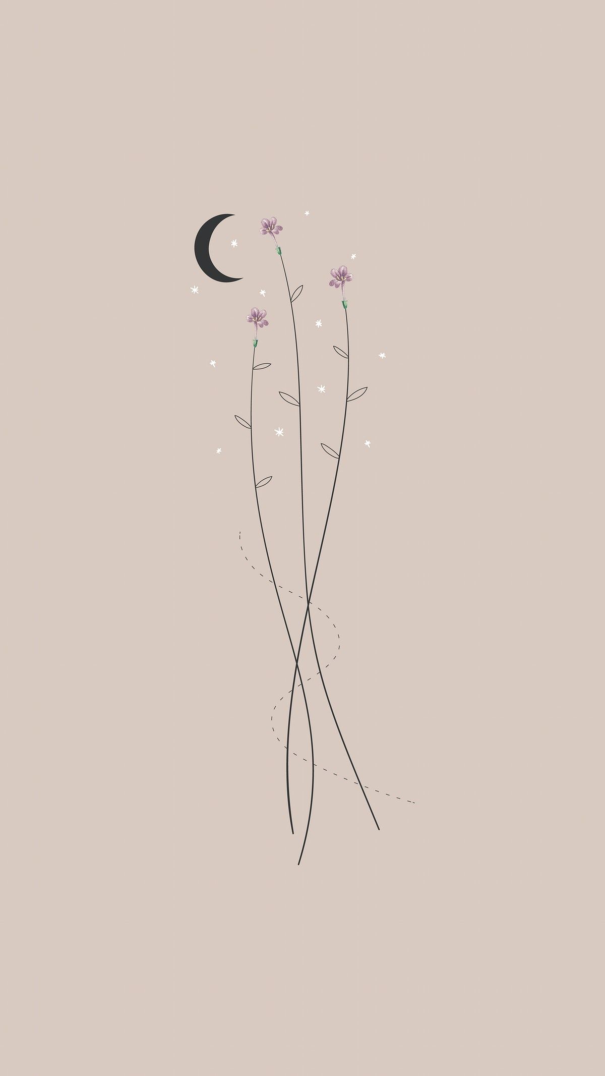 Minimal flowers and a moon mobile wallpaperrawpixel.com · In stock