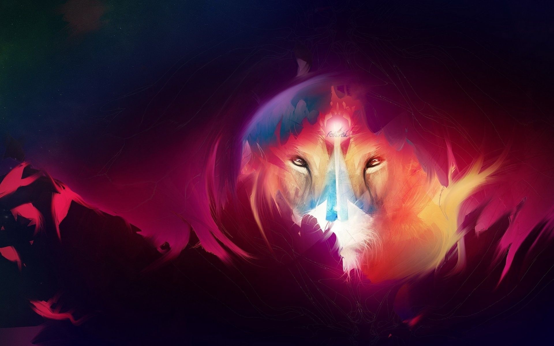 Art Colorful Lion Wallpaper HD .itl.cat