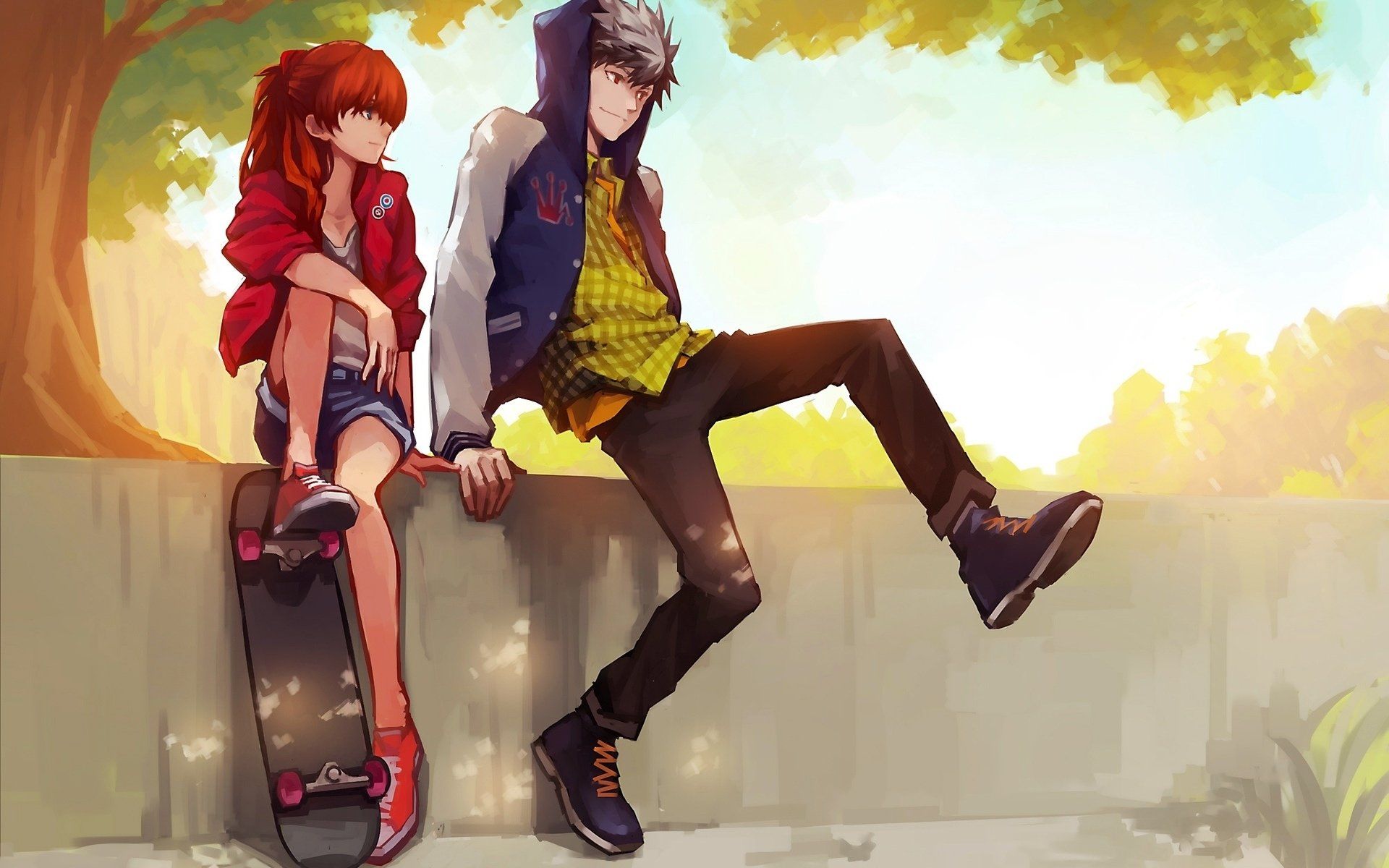 Anime girl happy cute animated manga fantasy wallpaperx1200