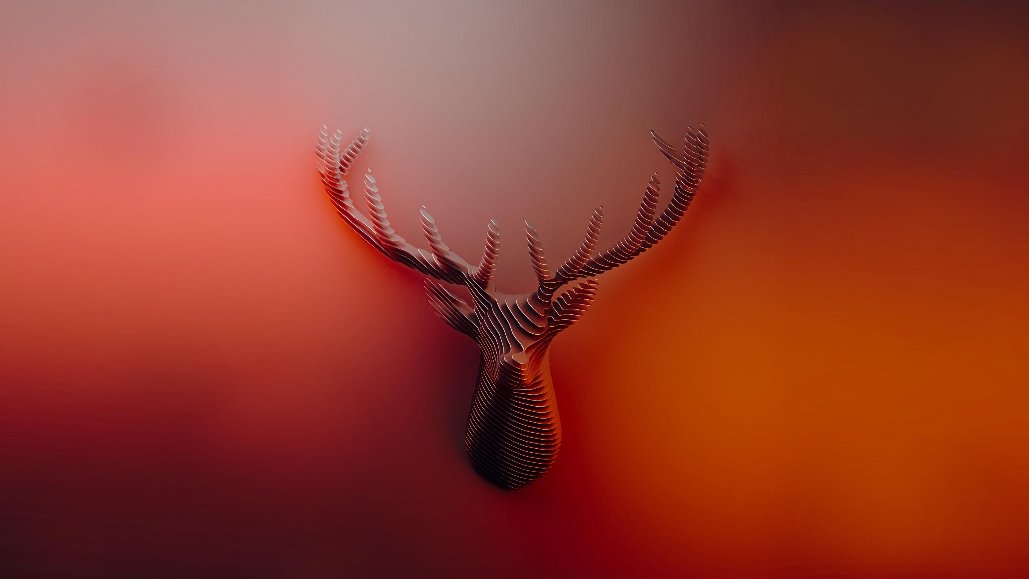 Deer Horns Abstract 4k .hdqwalls.com