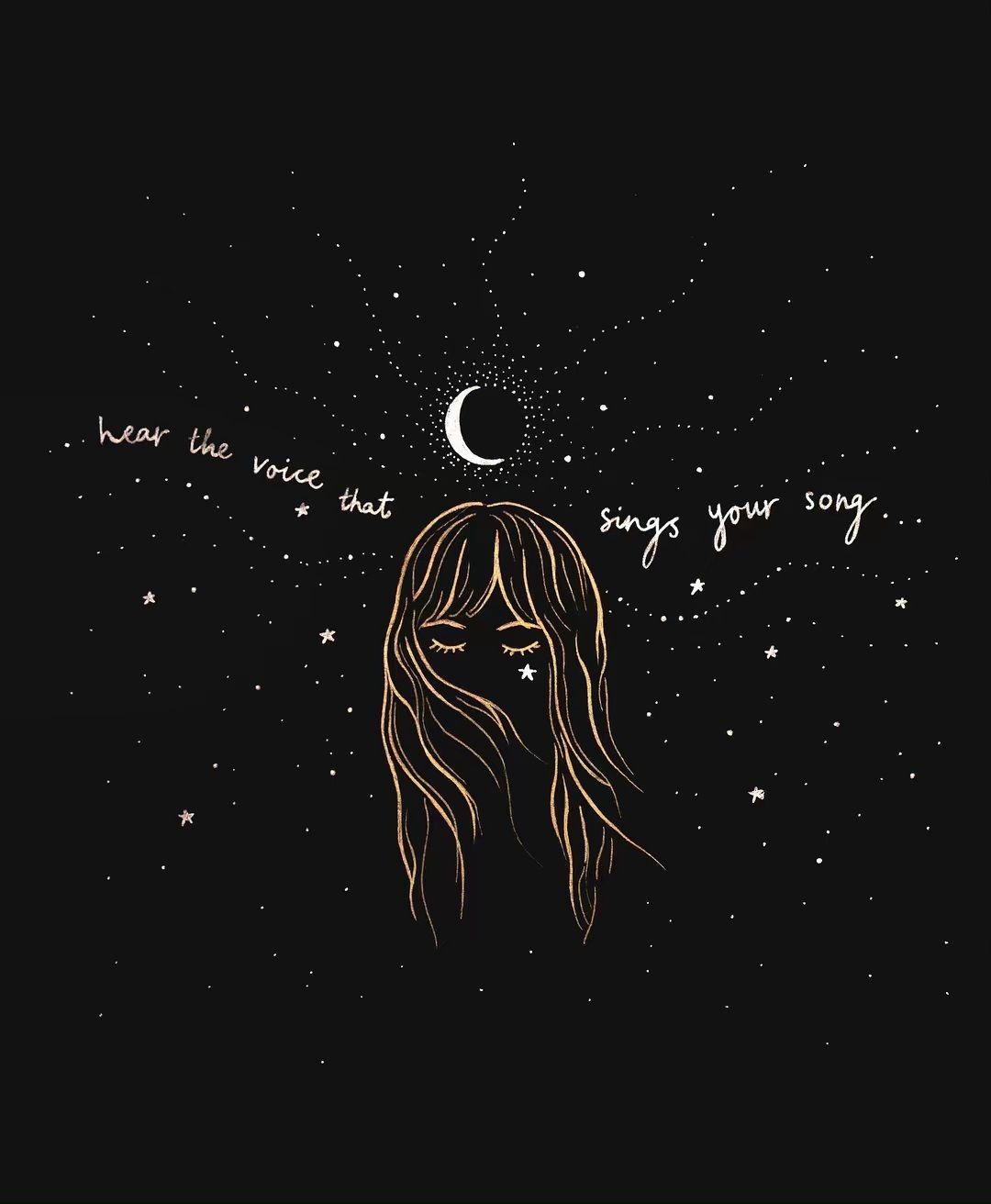 night. Black paper drawing, Moon art