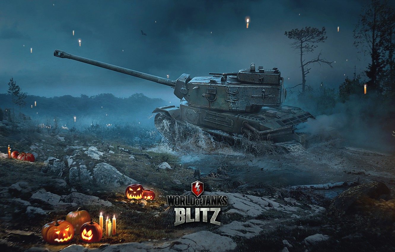 Wallpaper Halloween, World of Tanks, World Of Tanks, Wargaming Net, WoTB, Flash, WoT: Blitz, World of Tanks: Blitz, Frankenstang image for desktop, section игры