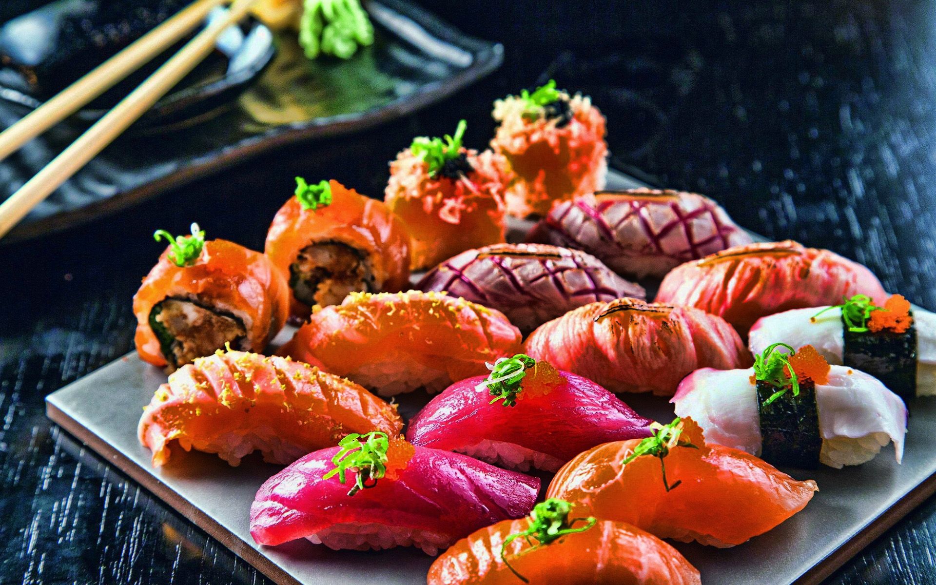 Download wallpaper sushi, asian food .besthqwallpaper.com