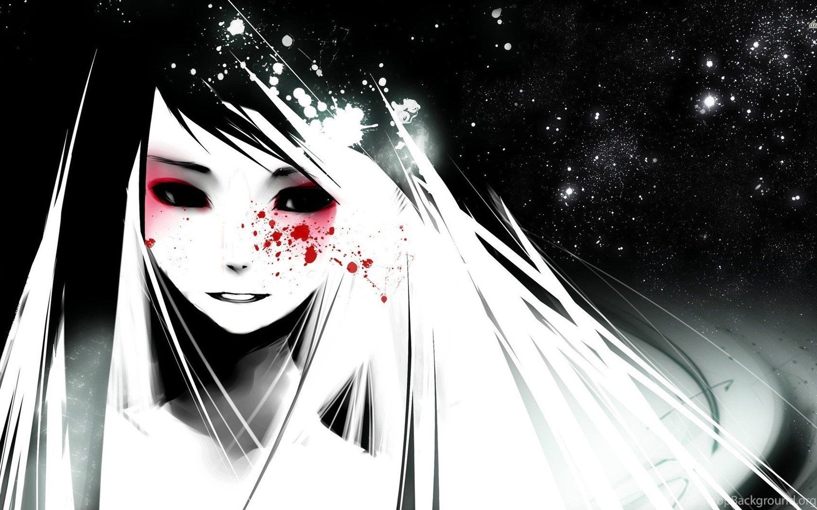 Anime Girl Blood On Face Wallpaper .desktopbackground.org